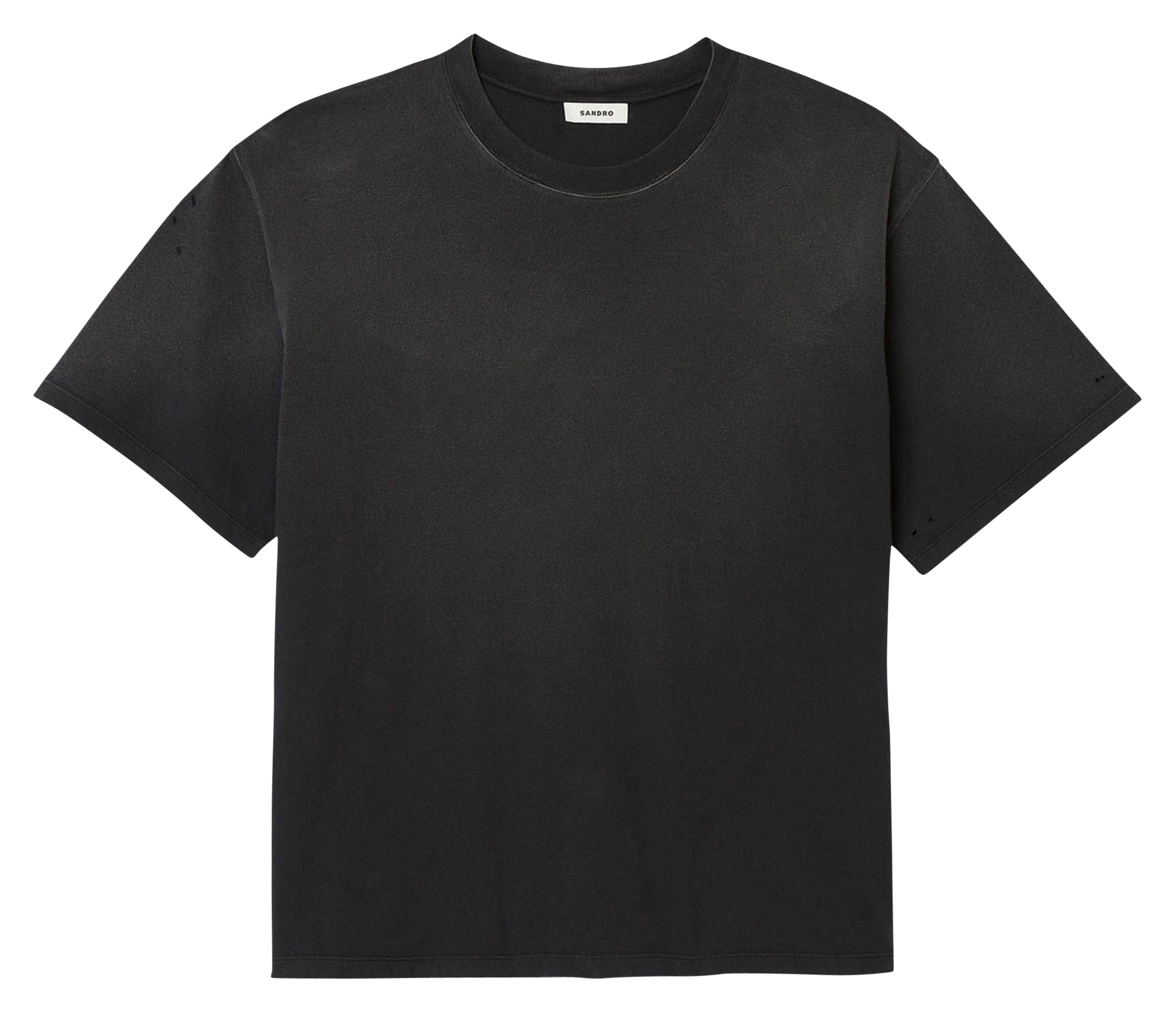 Short-sleeved washed fluid t-shirt SANDRO Black