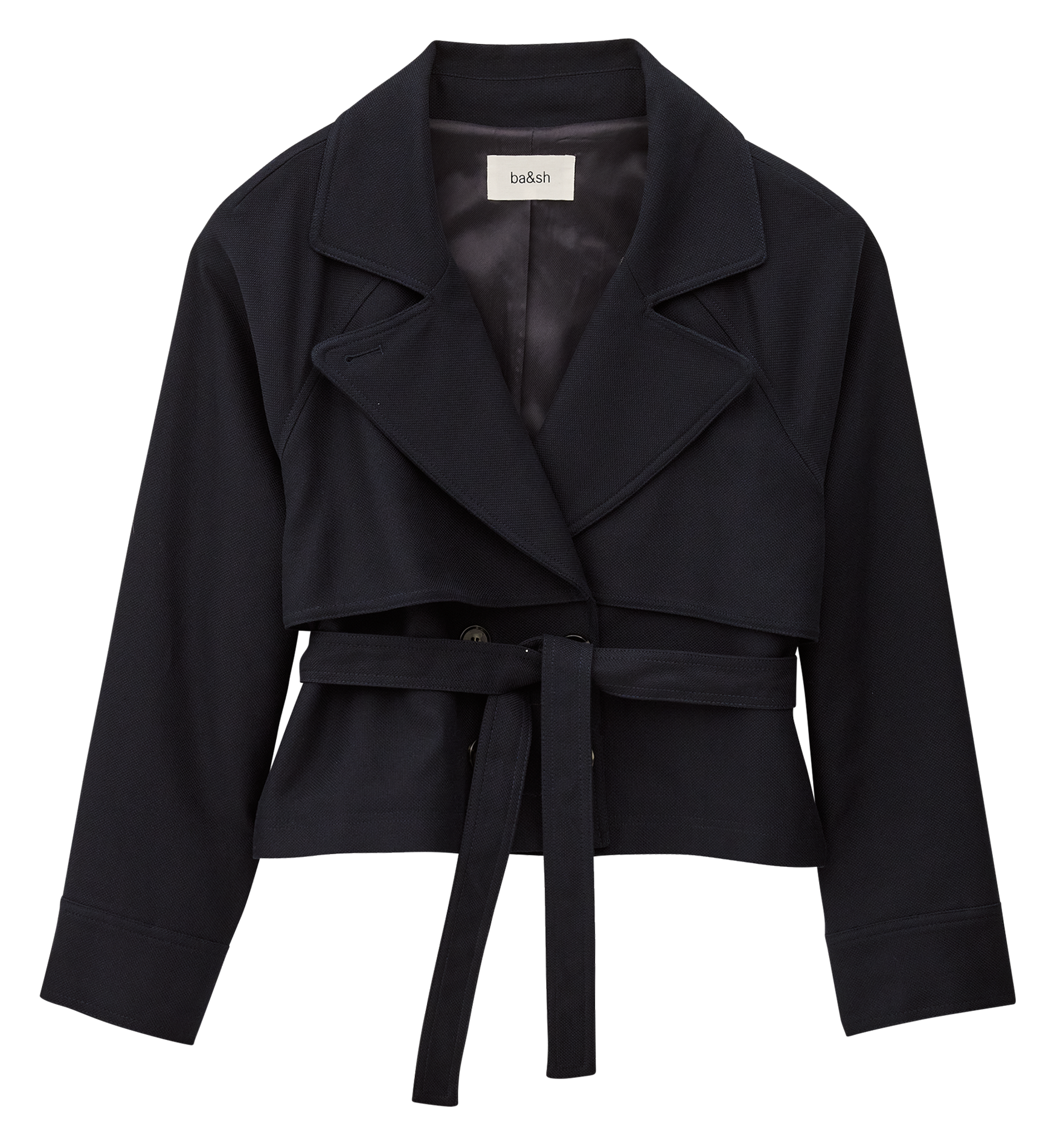 Recht, katoenen jasje met reverskraag BA&SH Blauw