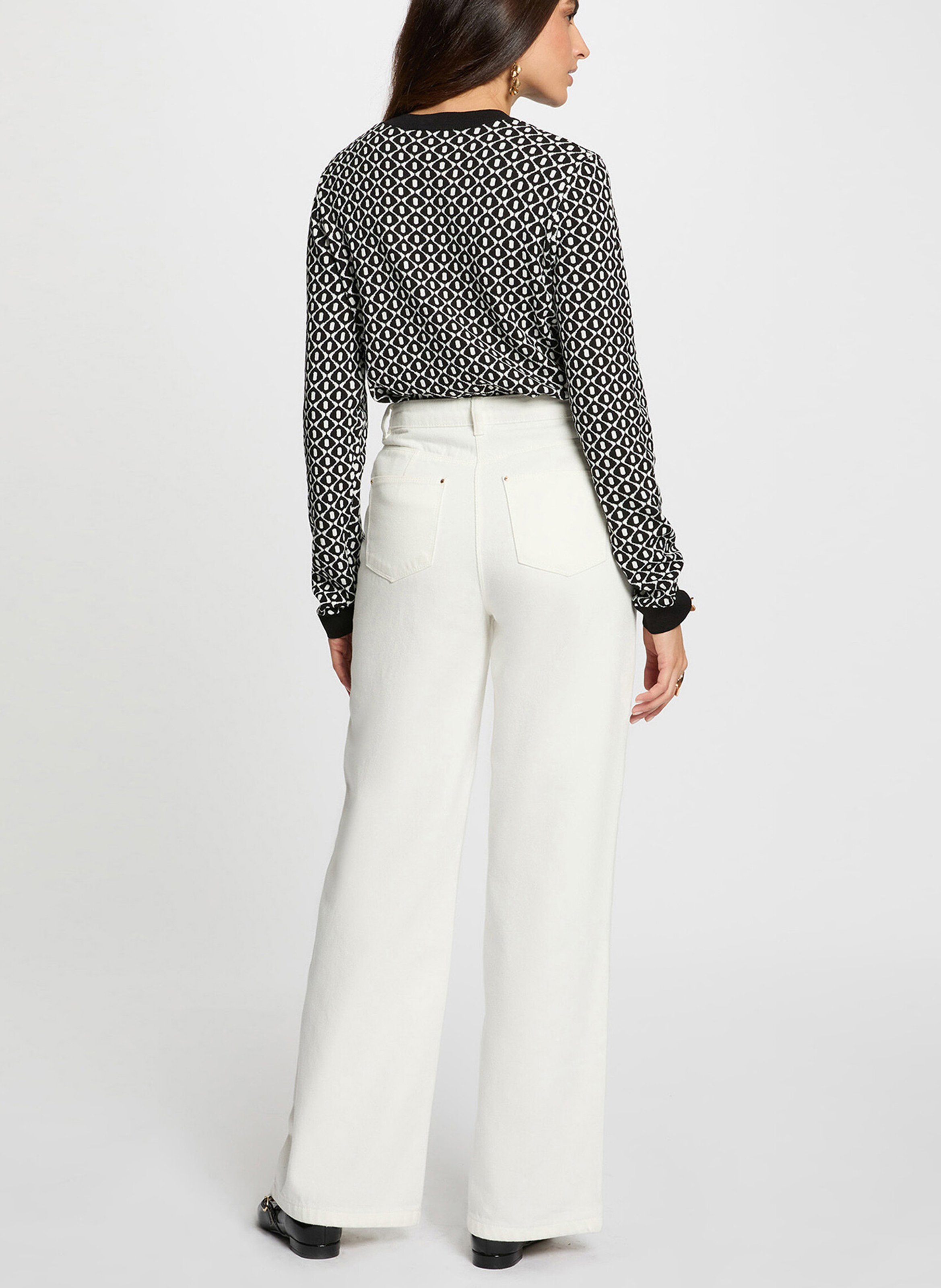 Strickjacke mit Rundhalsausschnitt MORGAN Schwarz