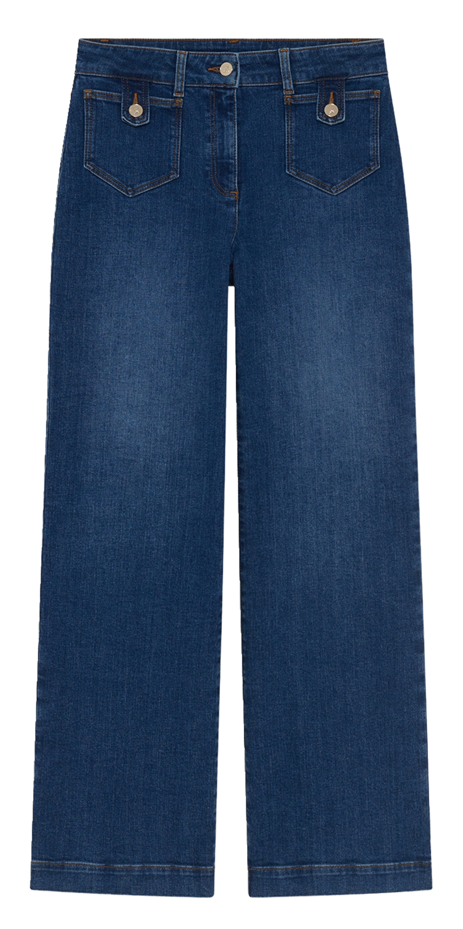 Cotton-blend wide-leg jeans CAROLL Blue