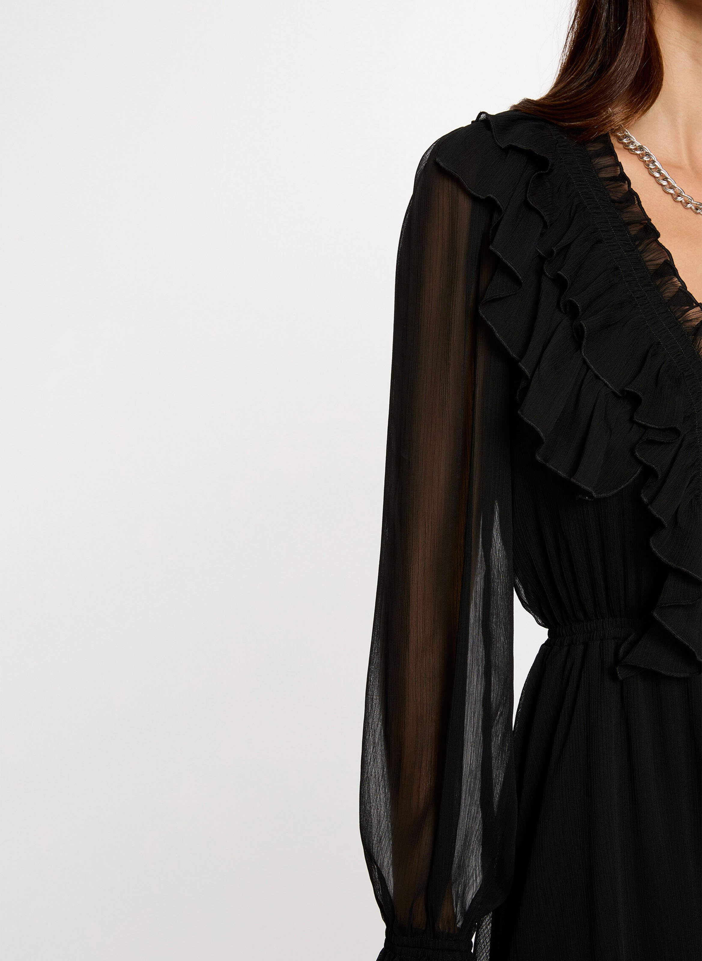 Robe courte col V MORGAN Noir