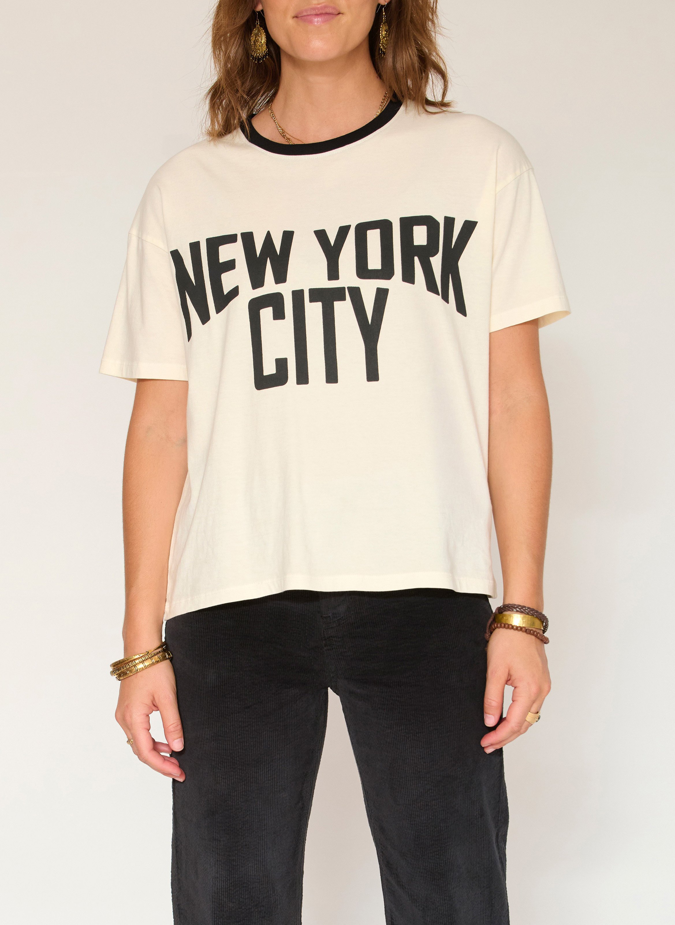 Tee-shirt oversize col rond en coton MKT Beige