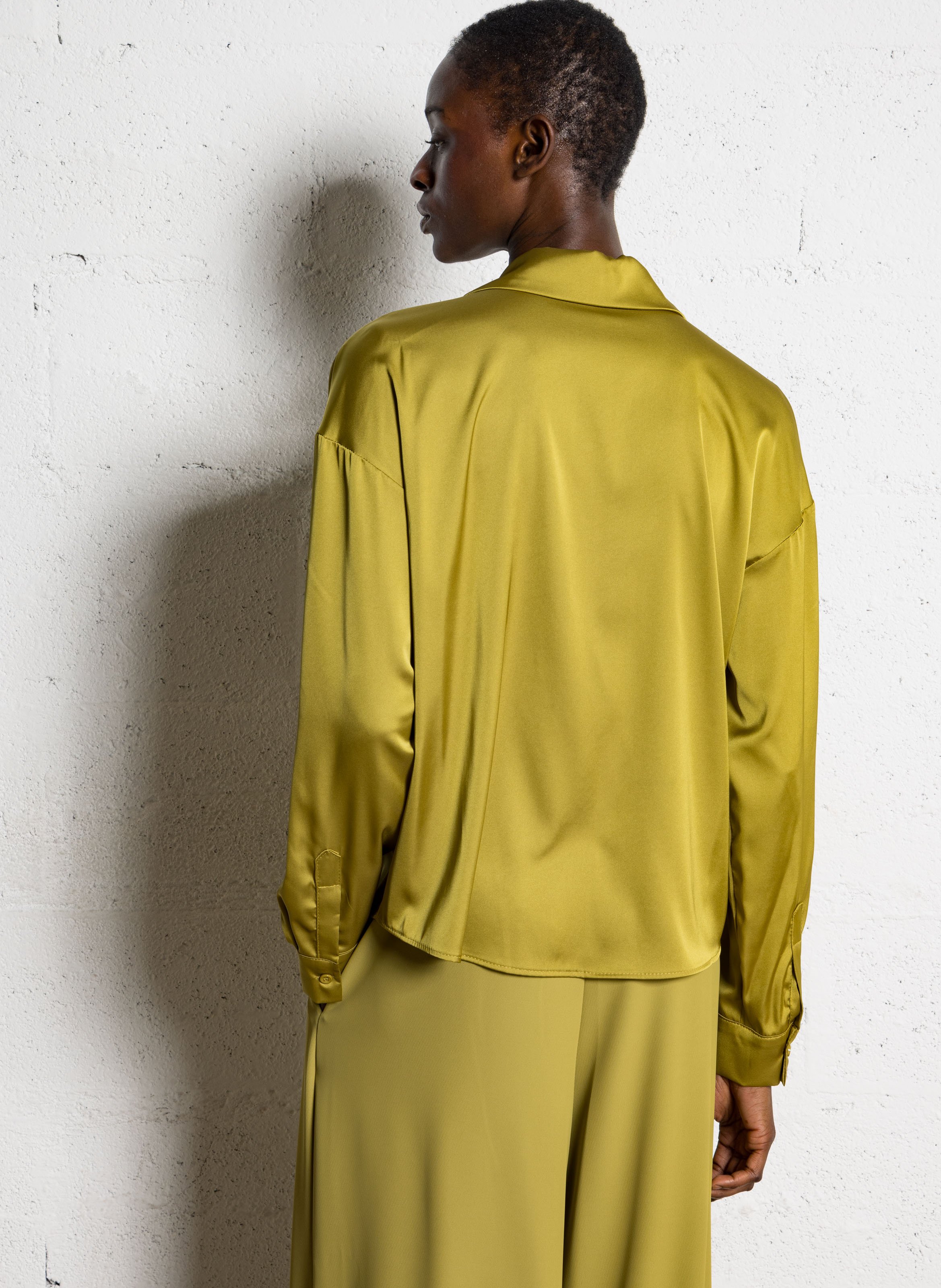 Chemise oversize satiné IMPERIAL Jaune