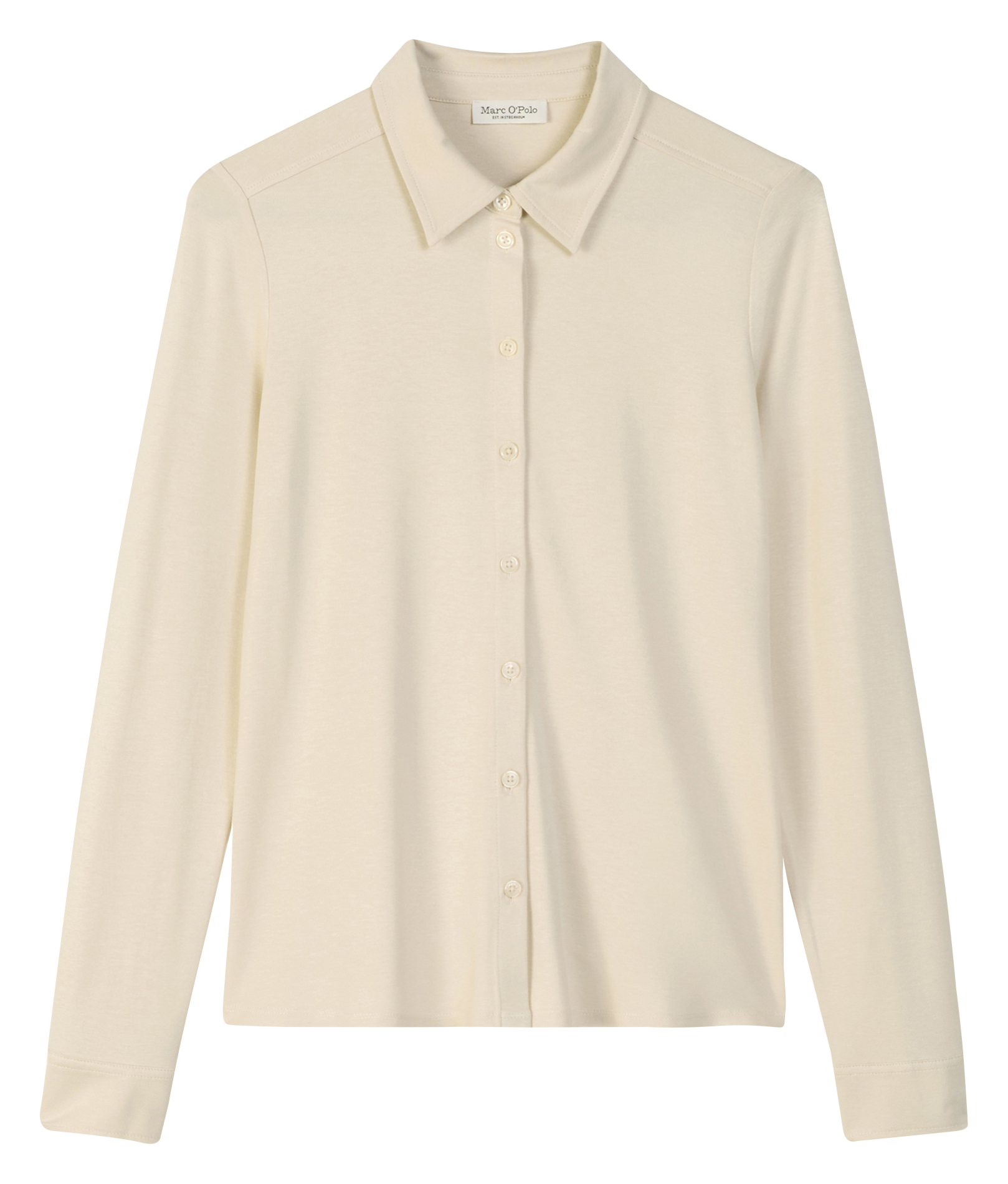 Polo de manga larga liso recto MARC O'POLO Beige