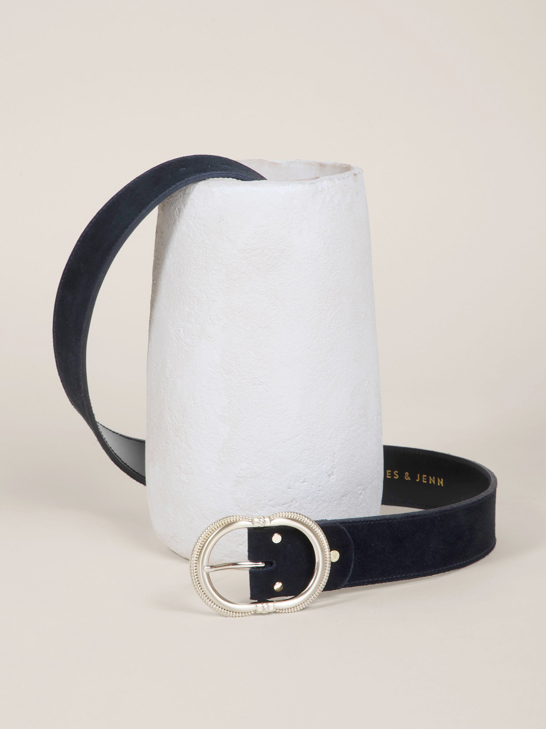 Ceinture honfleur cuir daim JULES & JENN Noir