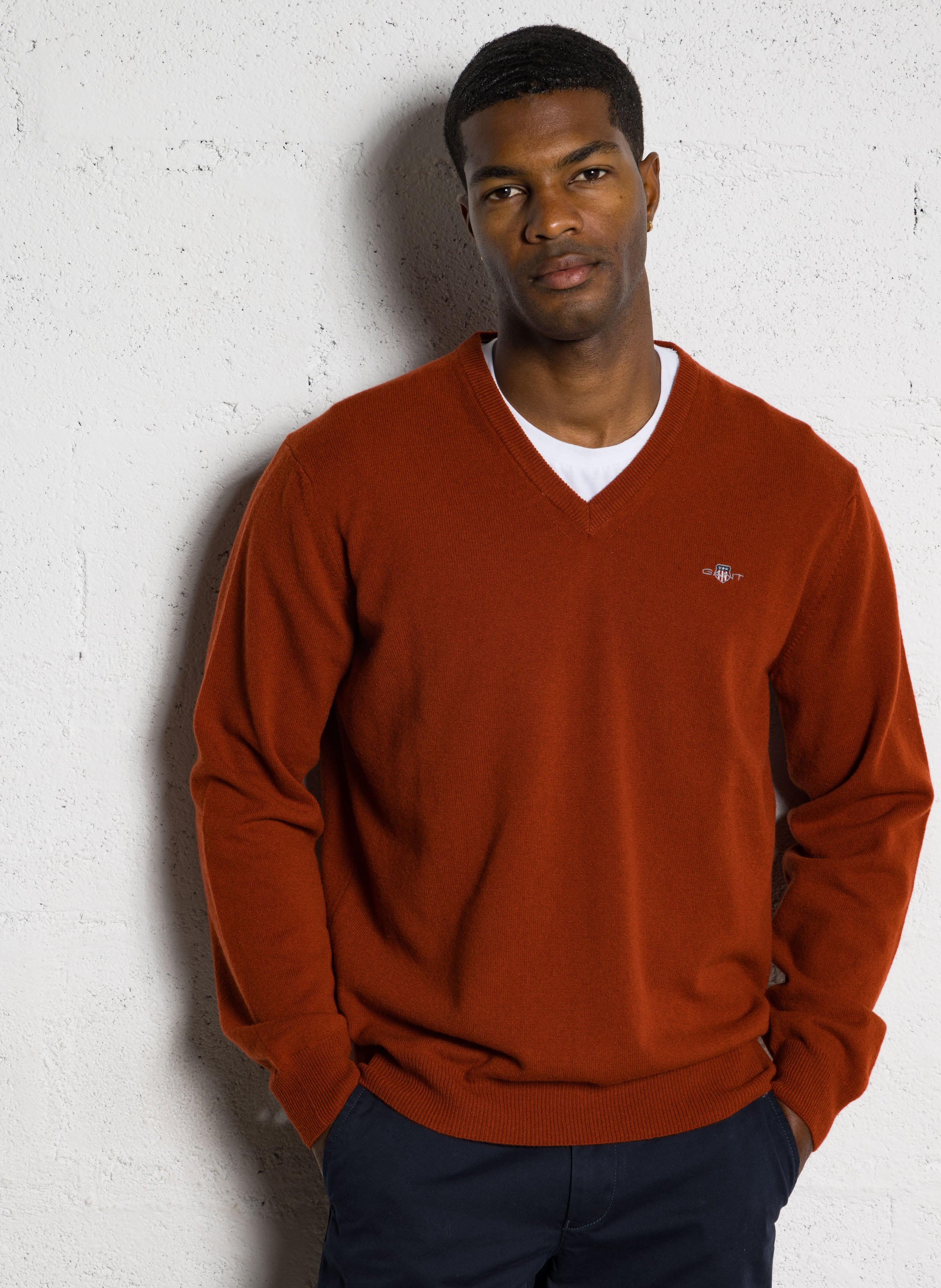Wool V-neck sweater GANT Red