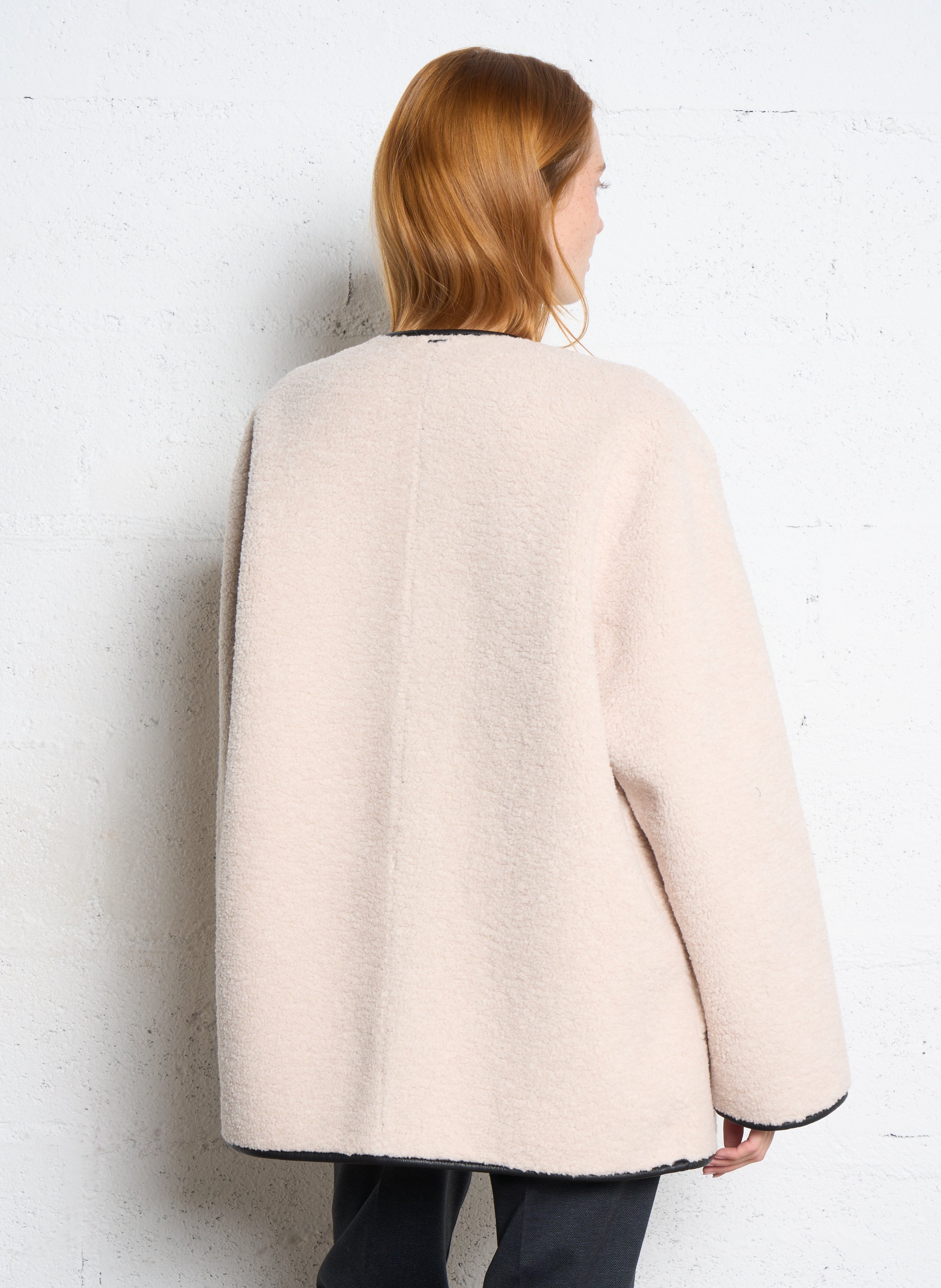 Mid-length faux fur coat IKKS White