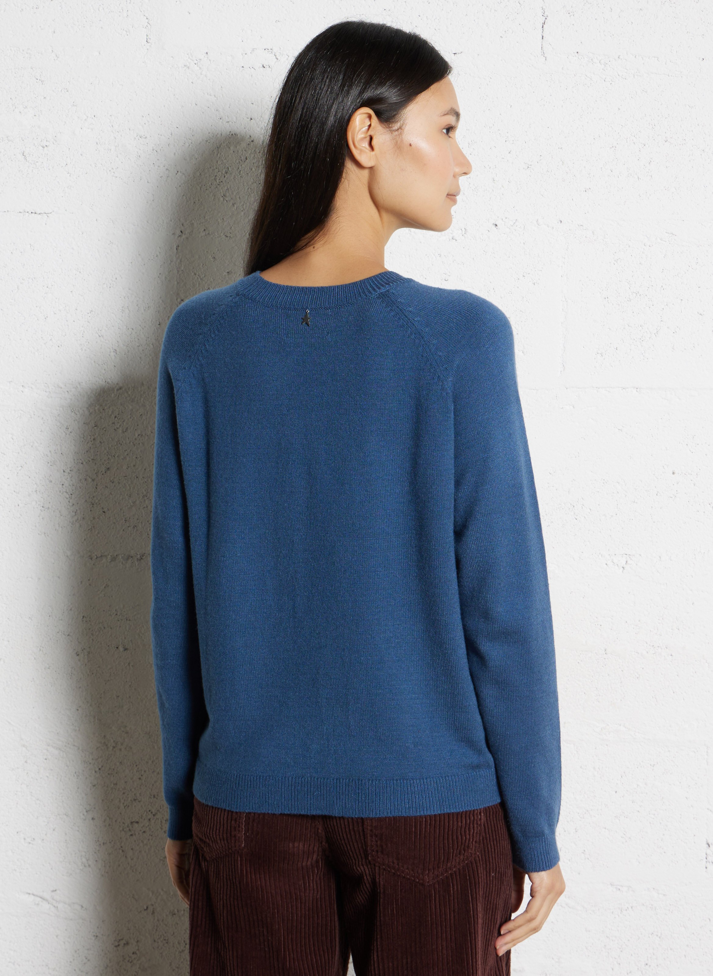 Oversize-Strickpullover mit Rundhalsausschnitt SUD EXPRESS Blau