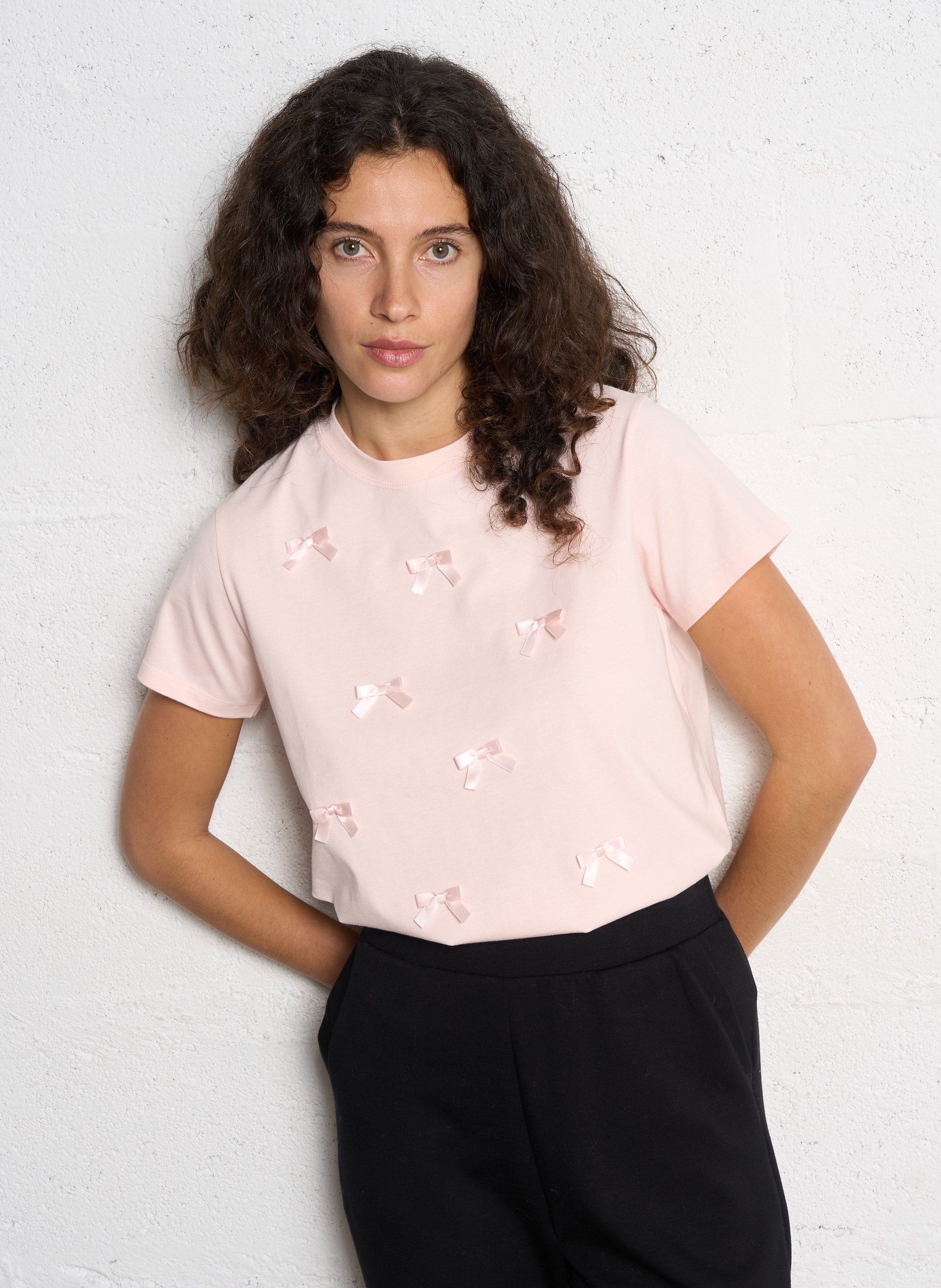 Round-neck organic cotton T-shirt REPETTO Pink