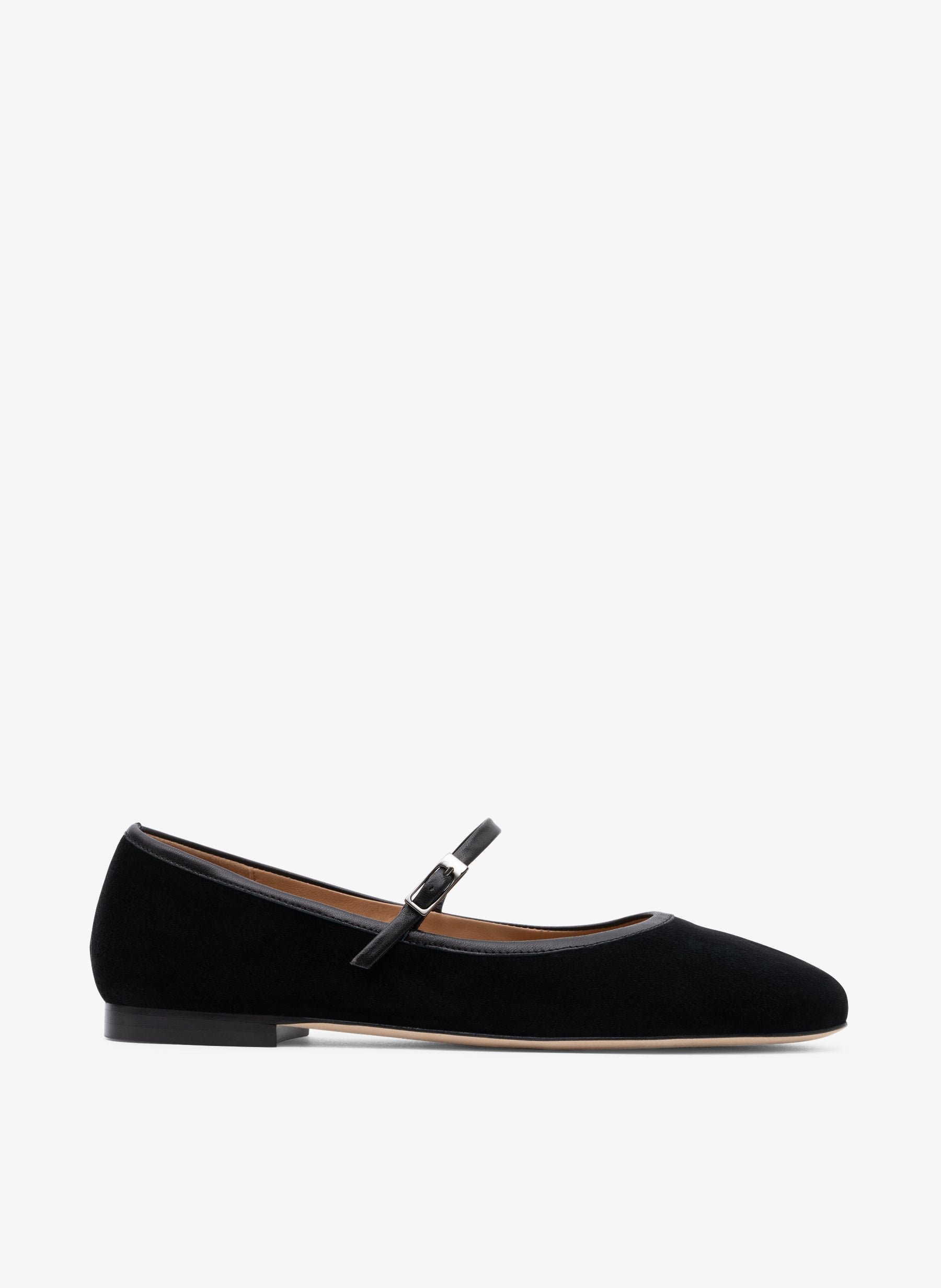 Black goat leather ballet flats PARALLELE PARIS Black