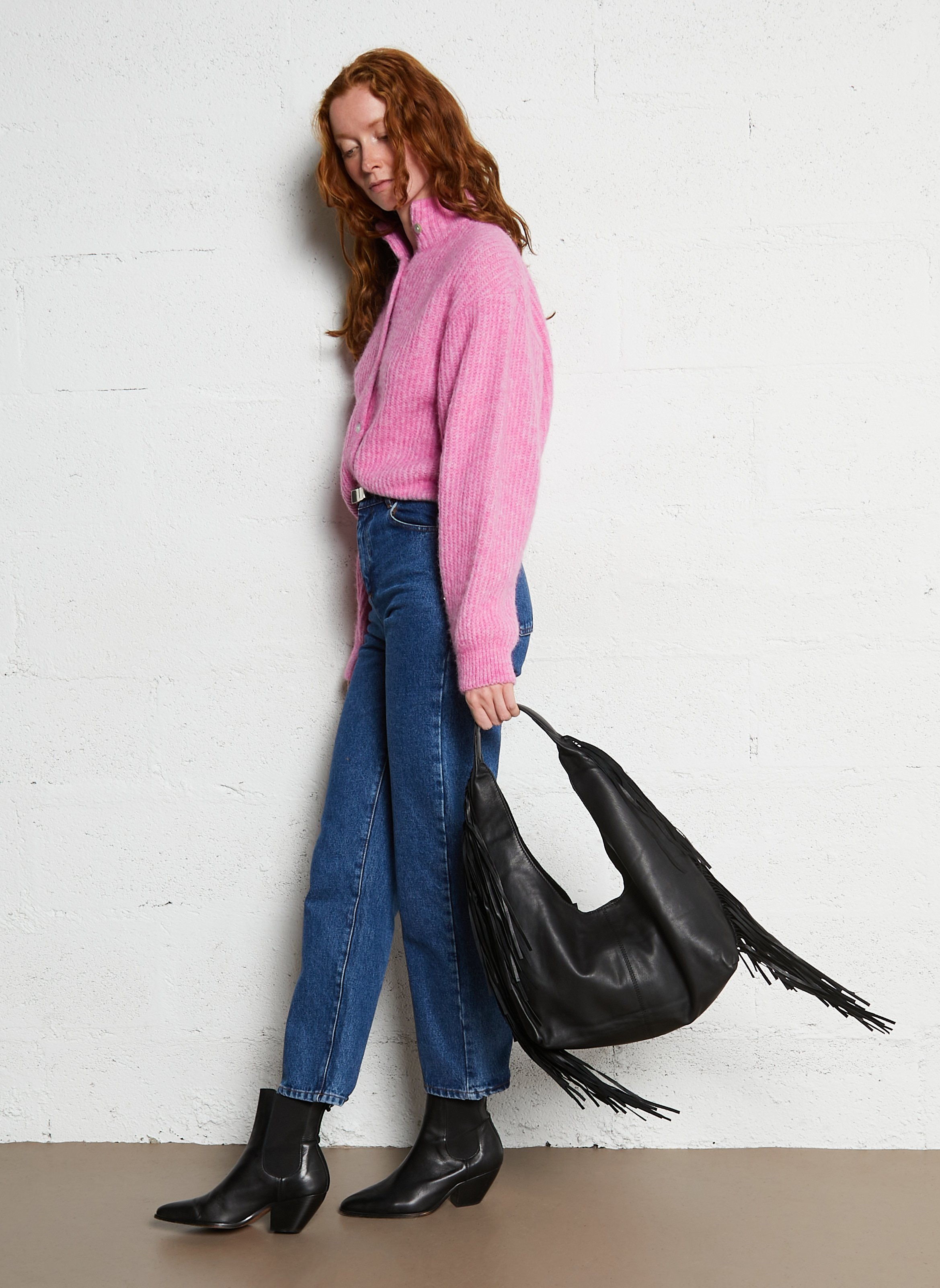 Leather clutch bag IKKS Black