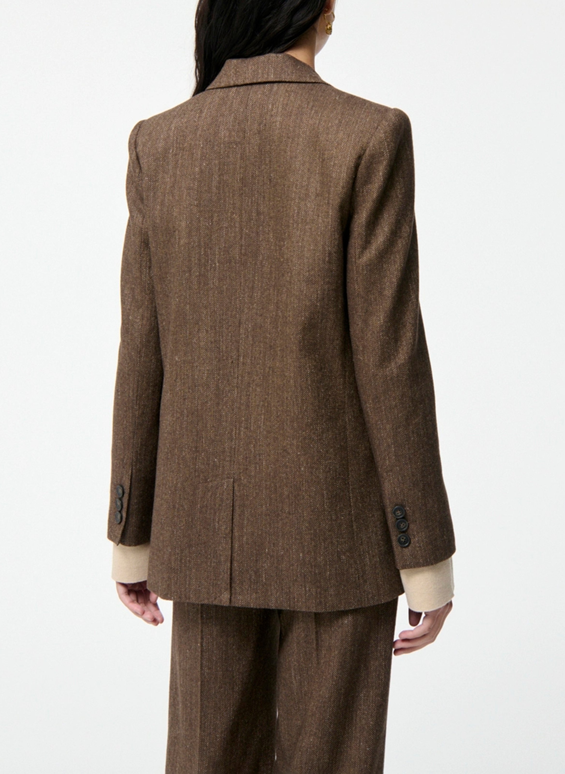 Oversize wool-blend suit jacket VANESSA BRUNO Brown