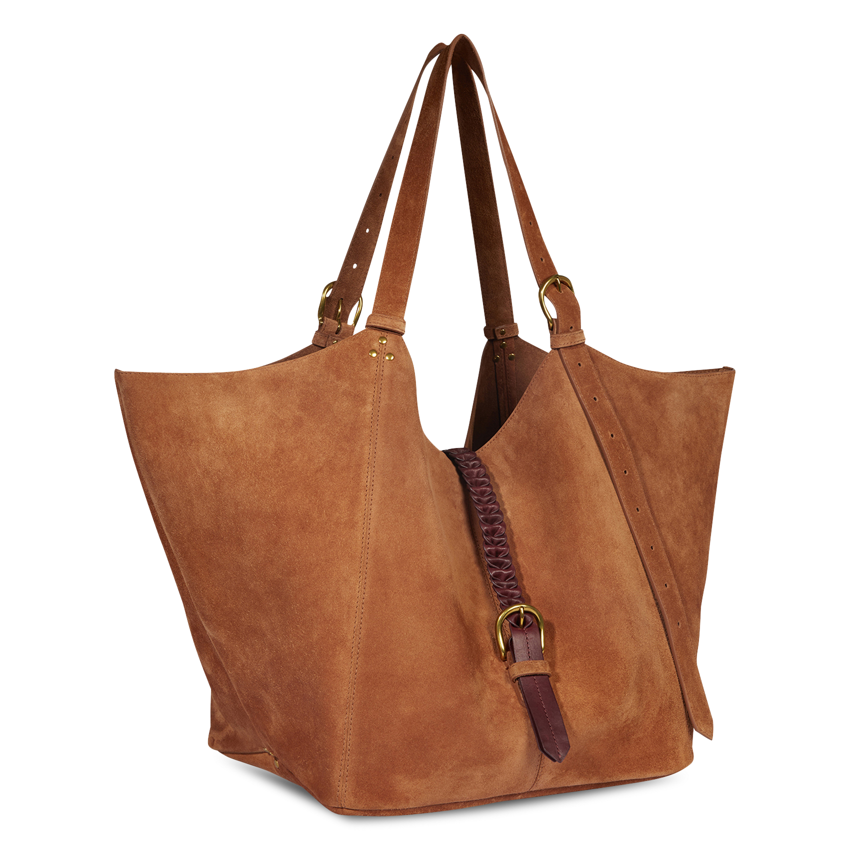 Sac cabas en cuir velours JEROME DREYFUSS Marron
