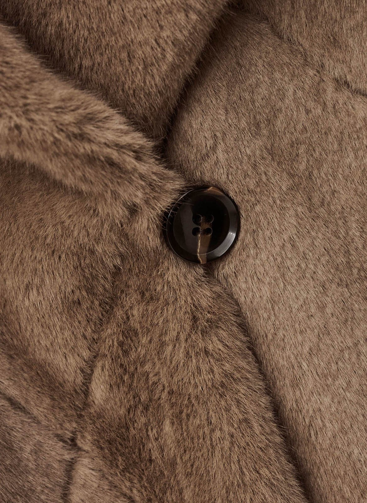 Oversized jas met omgeslagen kraag en faux bonteffect BA&SH Bruin