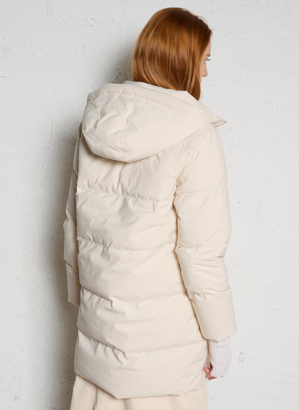 Plain padded jacket with hood MAISON 123 Beige