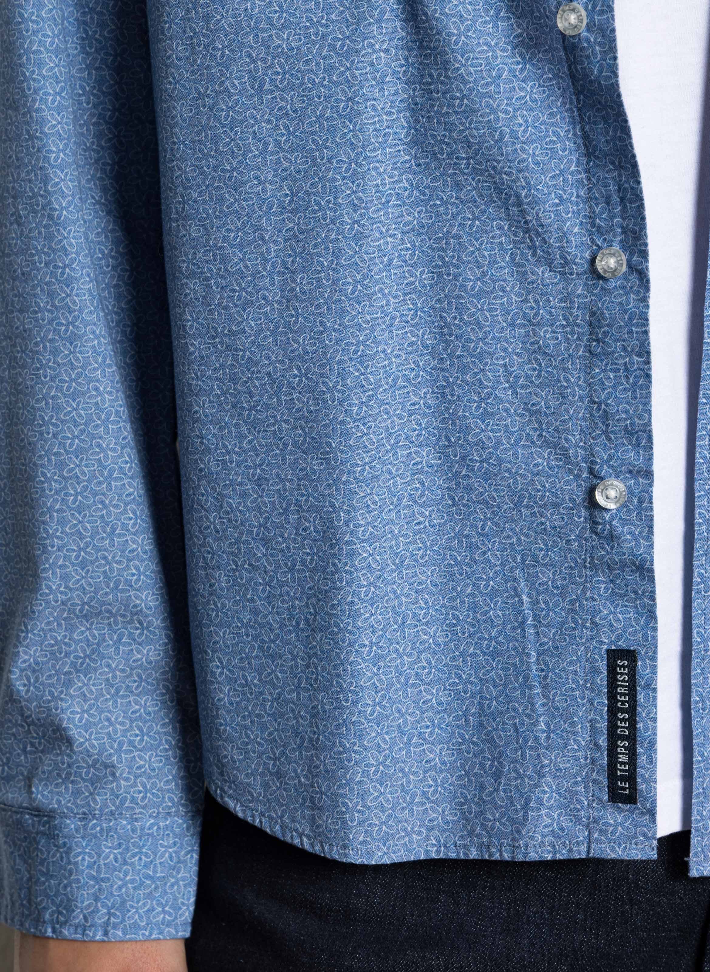 Chemise col classique manches contrastantes en coton LE TEMPS DES CERISES Blue