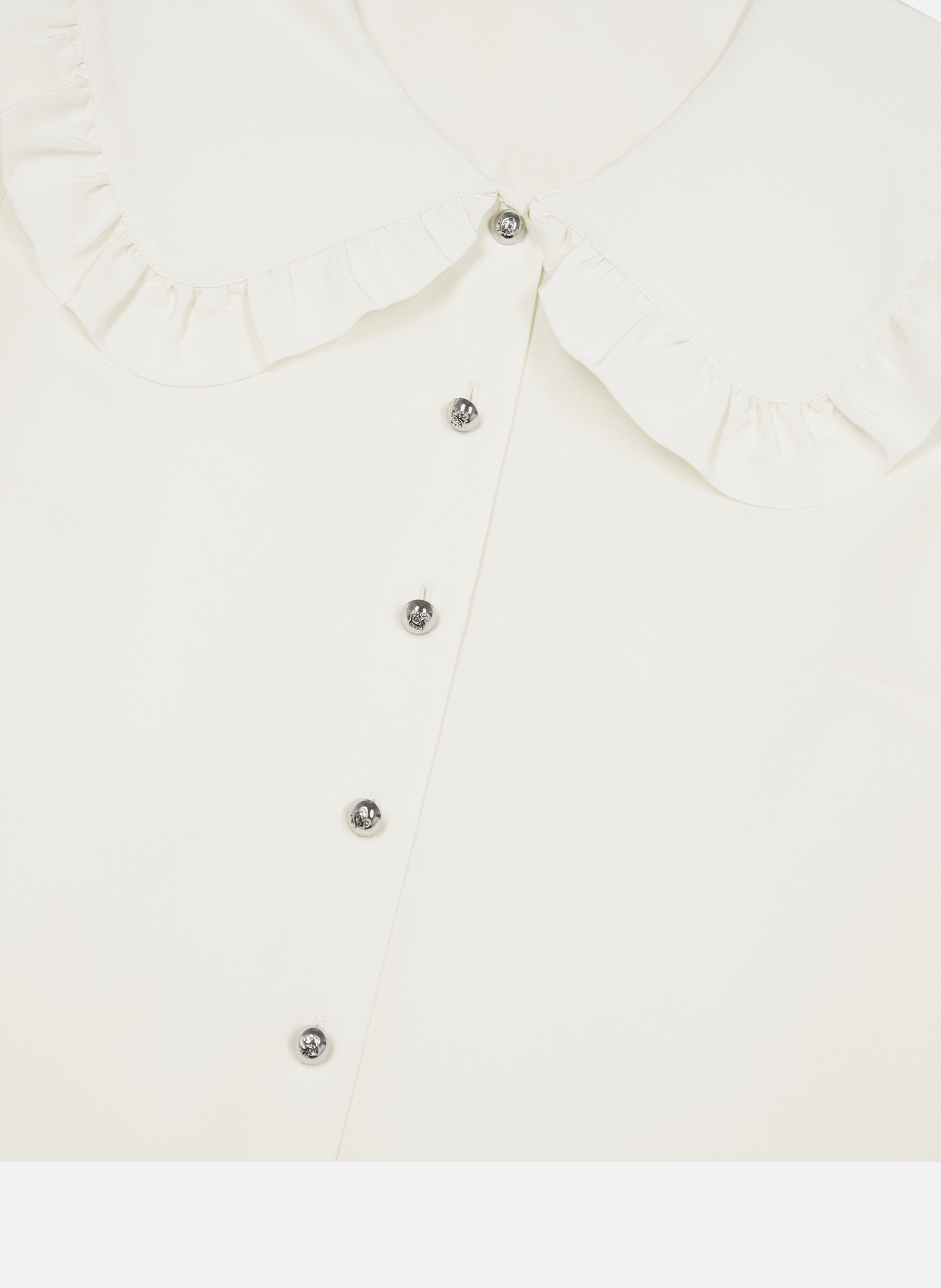 Printed silk satin classic-collar shirt THE KOOPLES Beige