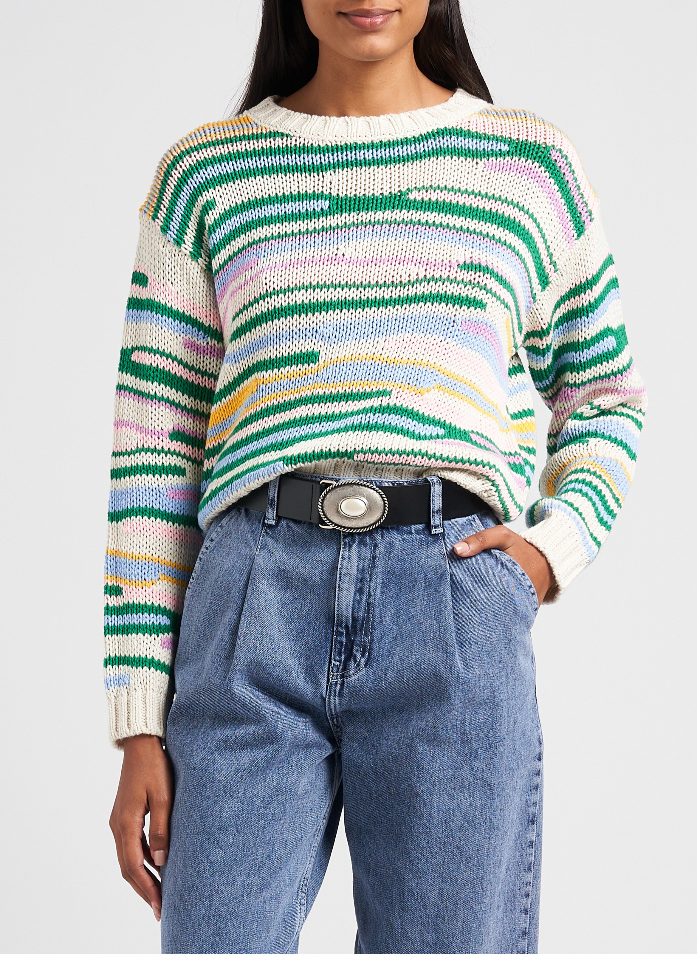 Round-neck knit sweater INDEE