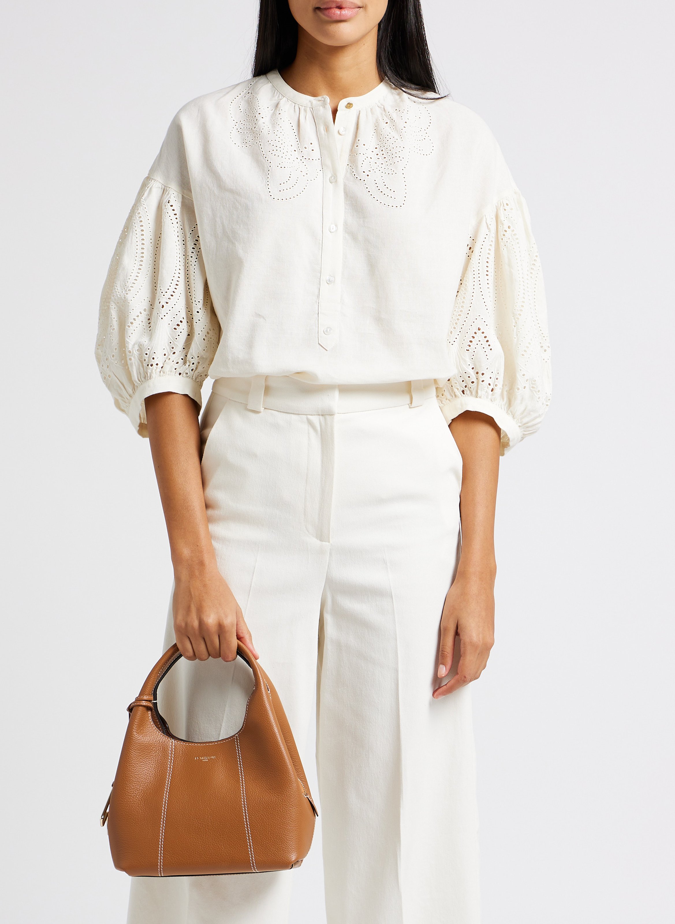 Sac bandoulière en cuir grainé  LE TANNEUR Marron