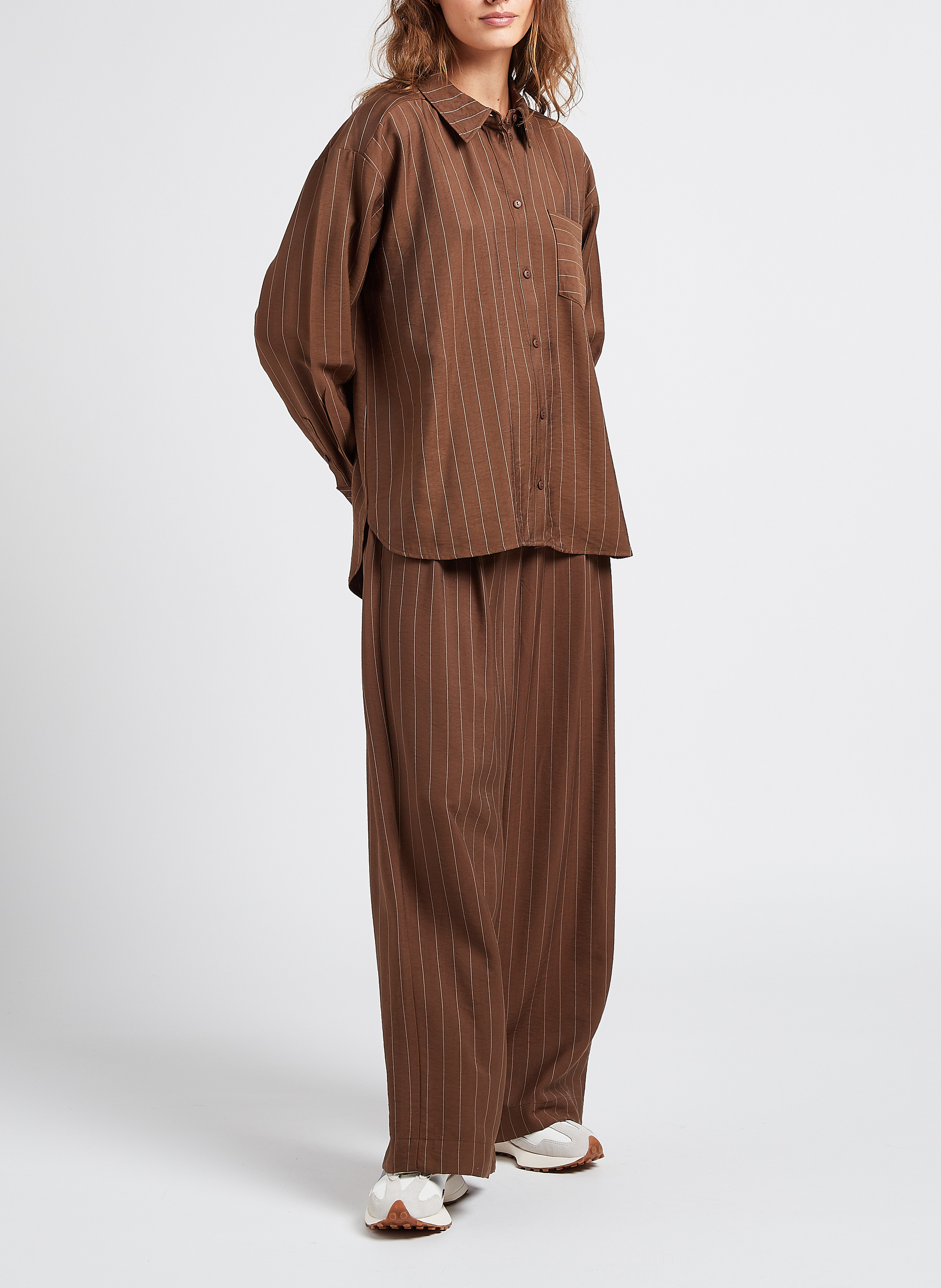 Chemise ample col classique imprimé rayé MOSS COPENHAGEN Multicolore