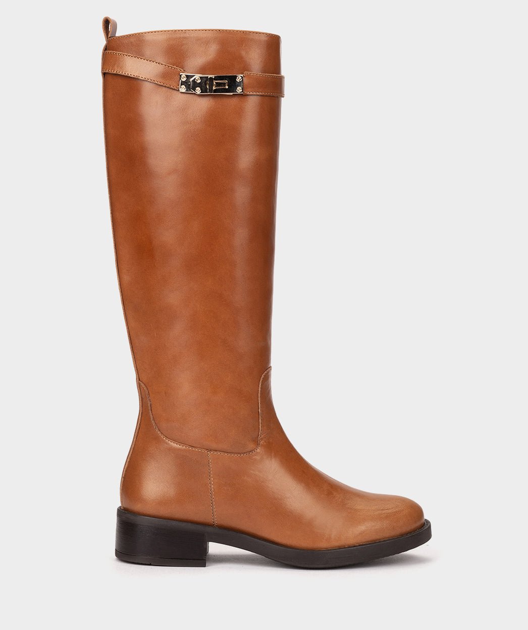 Brown leather boots with buckle. PEDRO MIRALLES Brown