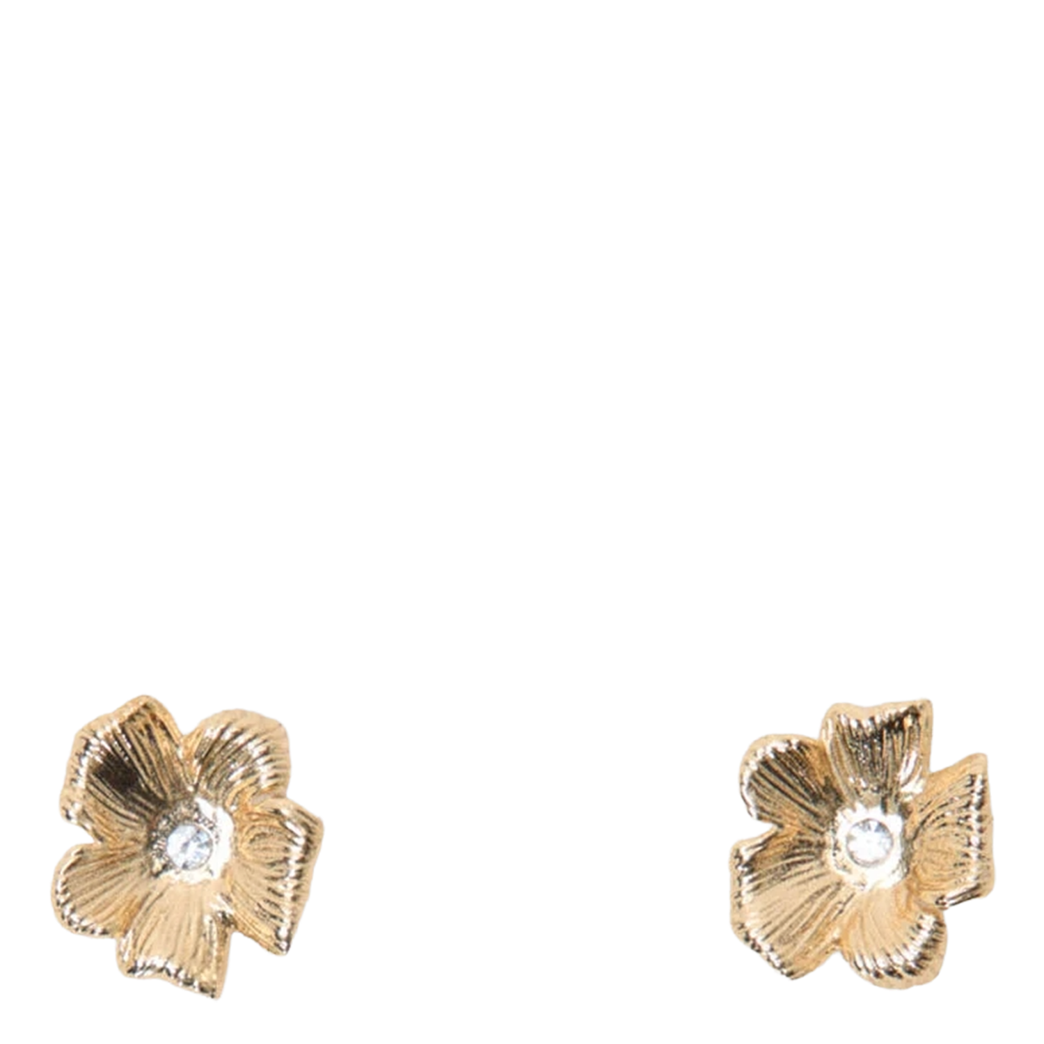 Messing oorbellen met bloemen MAJE Goudkleurig