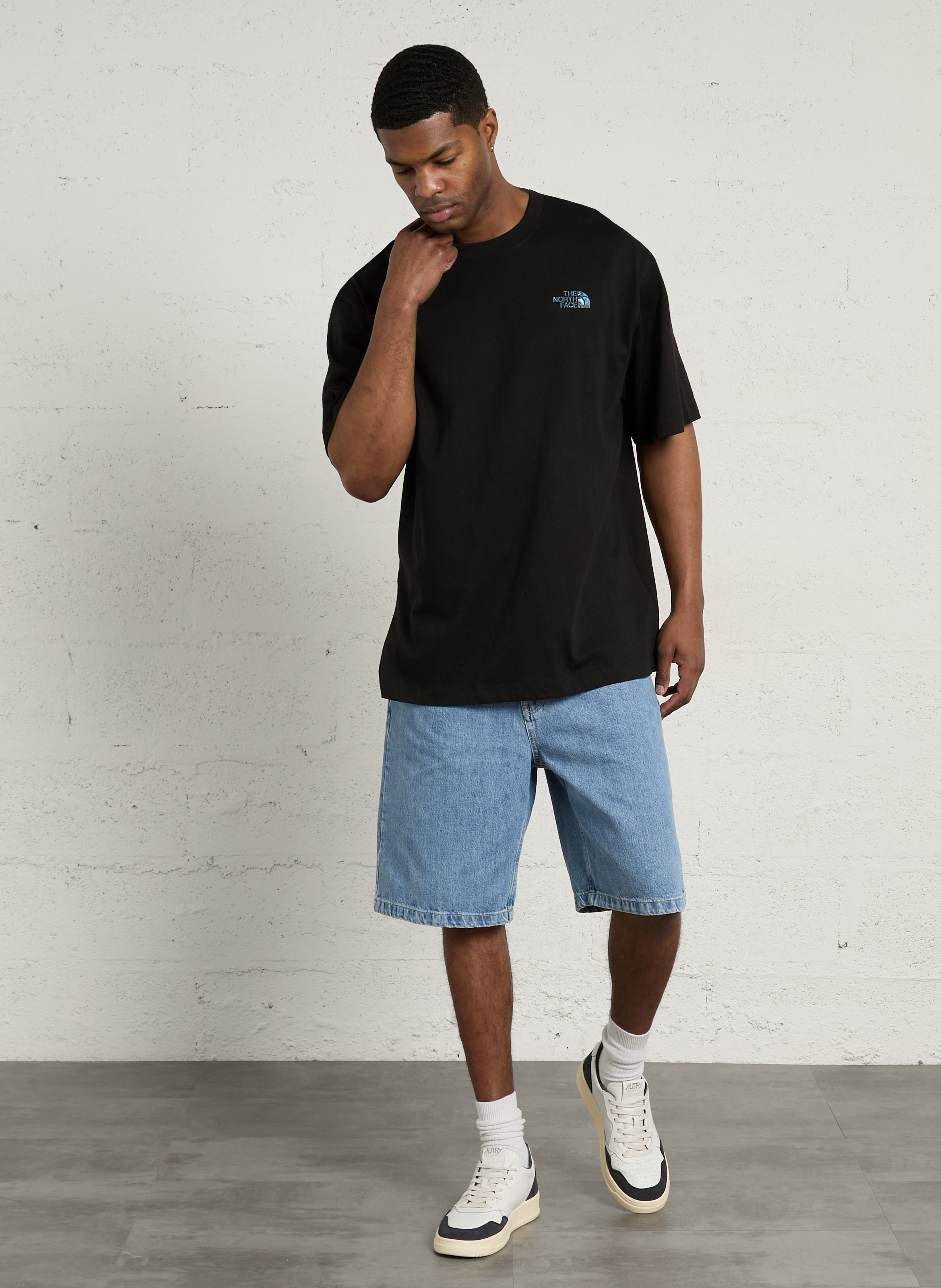 Straight cotton shorts Blue