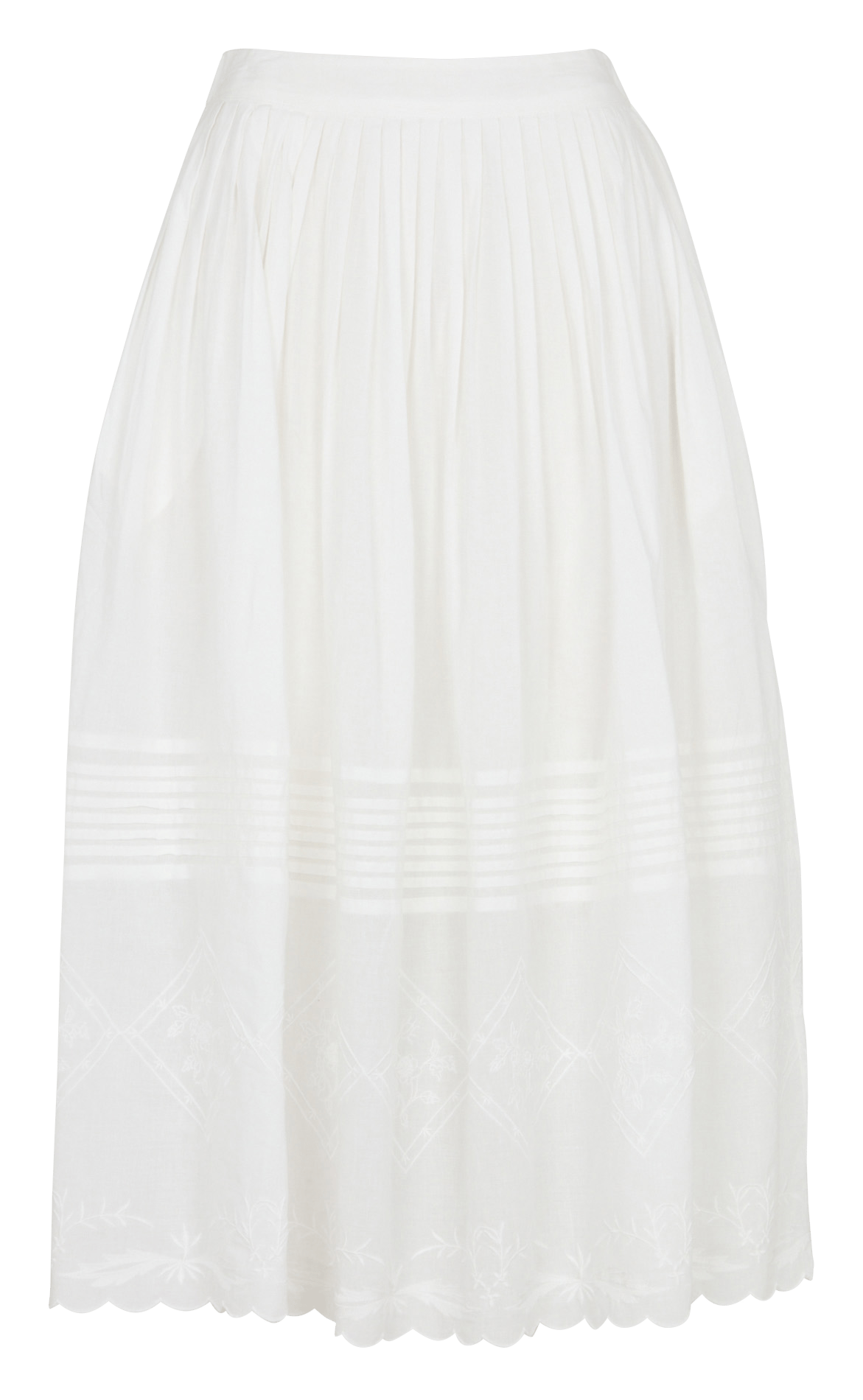 Ausgestellter Midi-Baumwollrock HOD PARIS Weiss