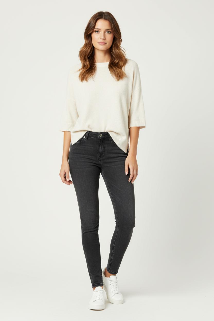 Cropped slim jeans with studs COMPTOIR DES COTONNIERS - Seconde main Grey