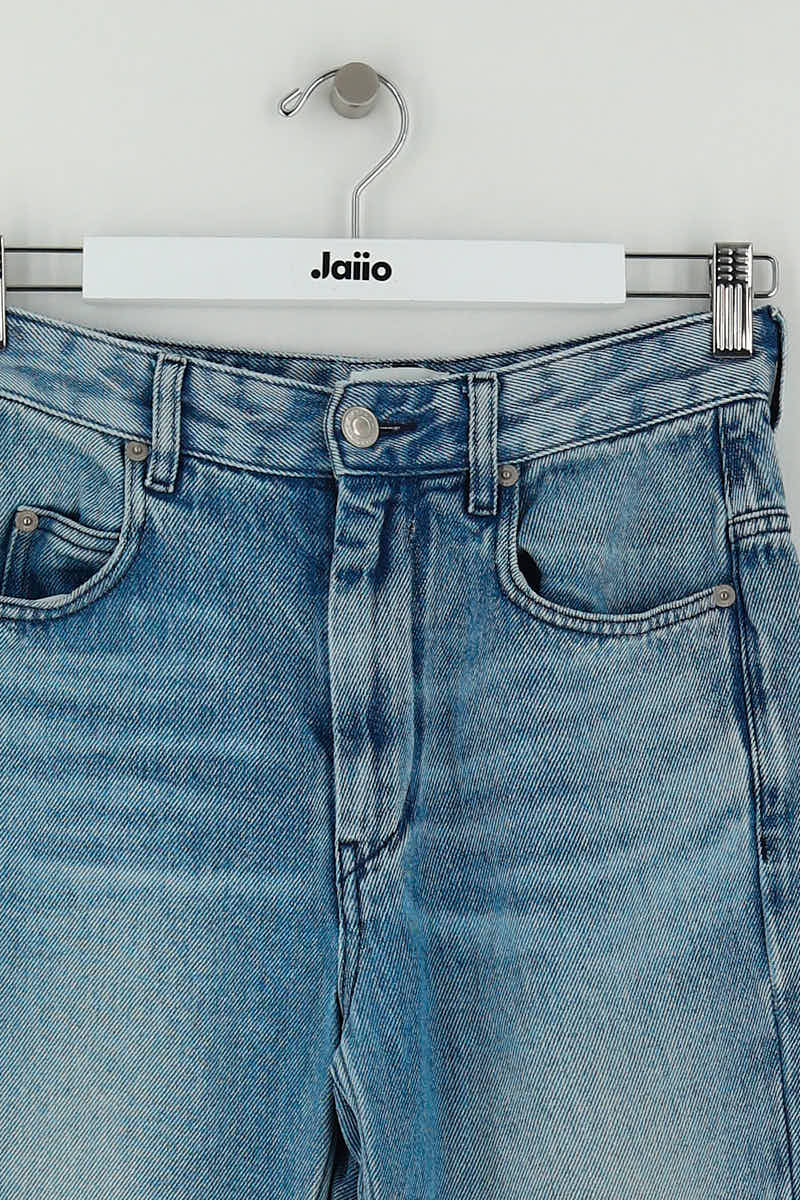 Straight cotton-blend pants ISABEL MARANT - Seconde Main Blue