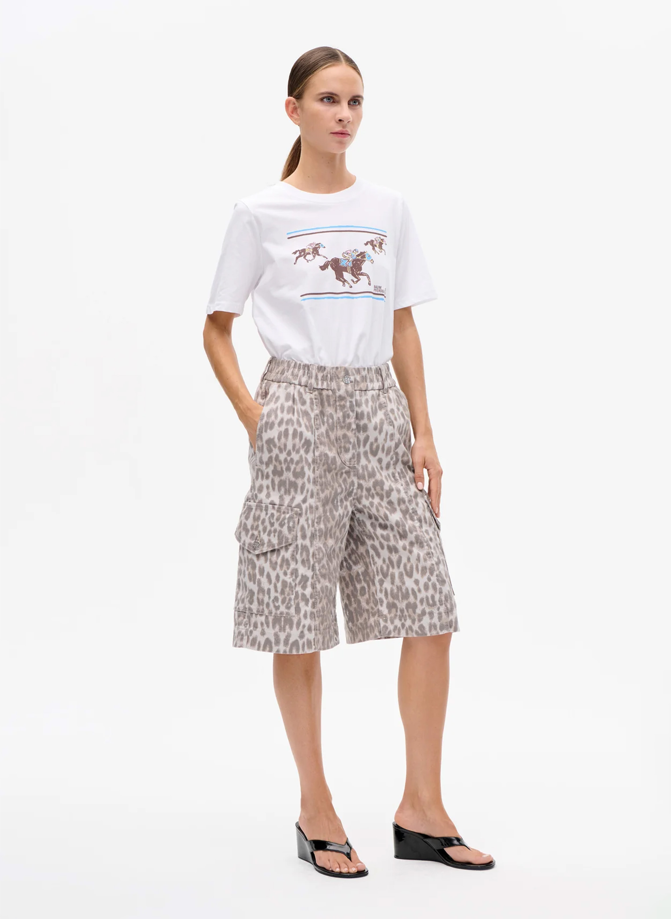 Grote bermuda van biologisch katoenmix BAUM UND PFERDGARTEN Veelkleurig