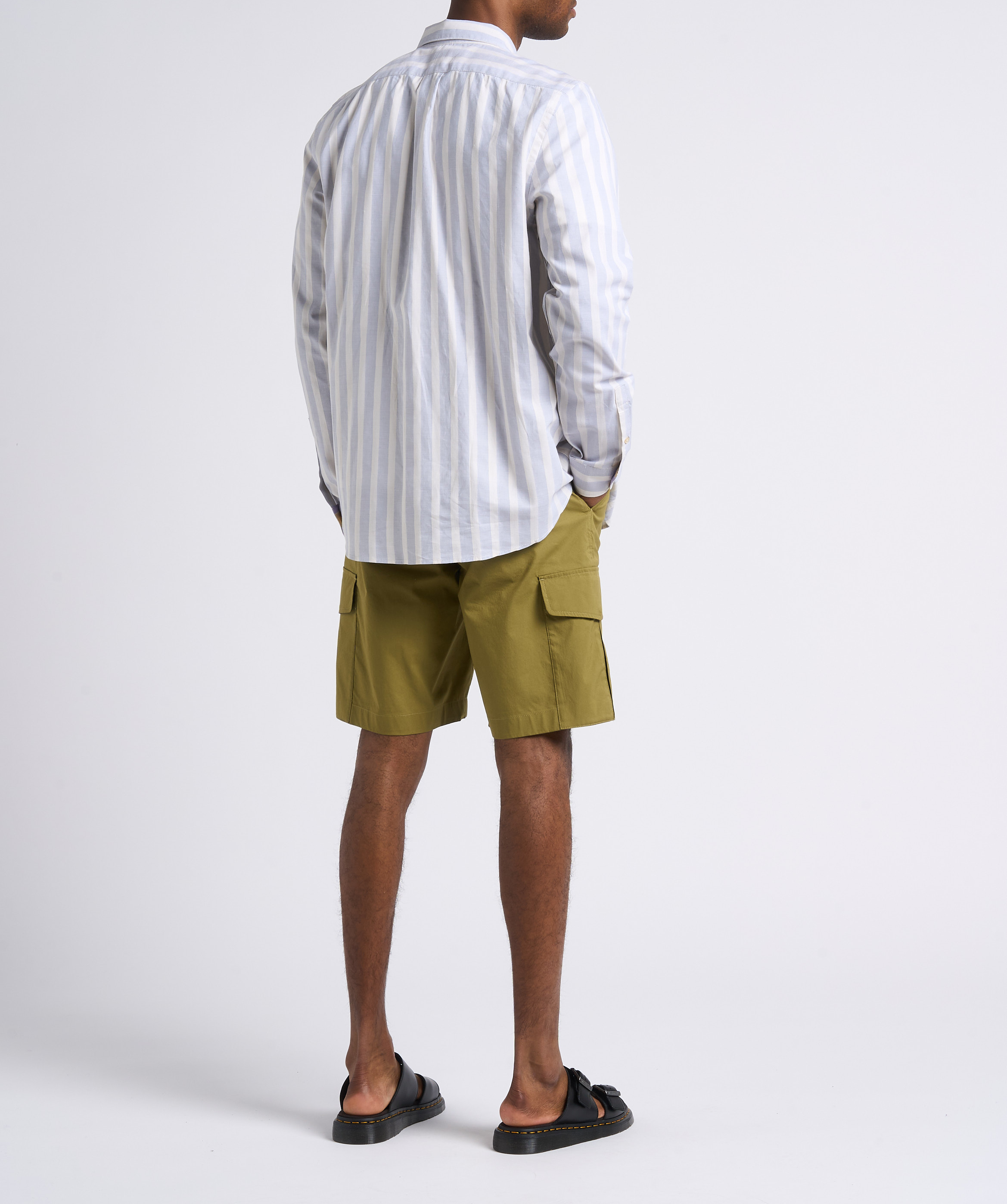 Straight striped cotton shirt with classic collar PAUL SMITH Blue