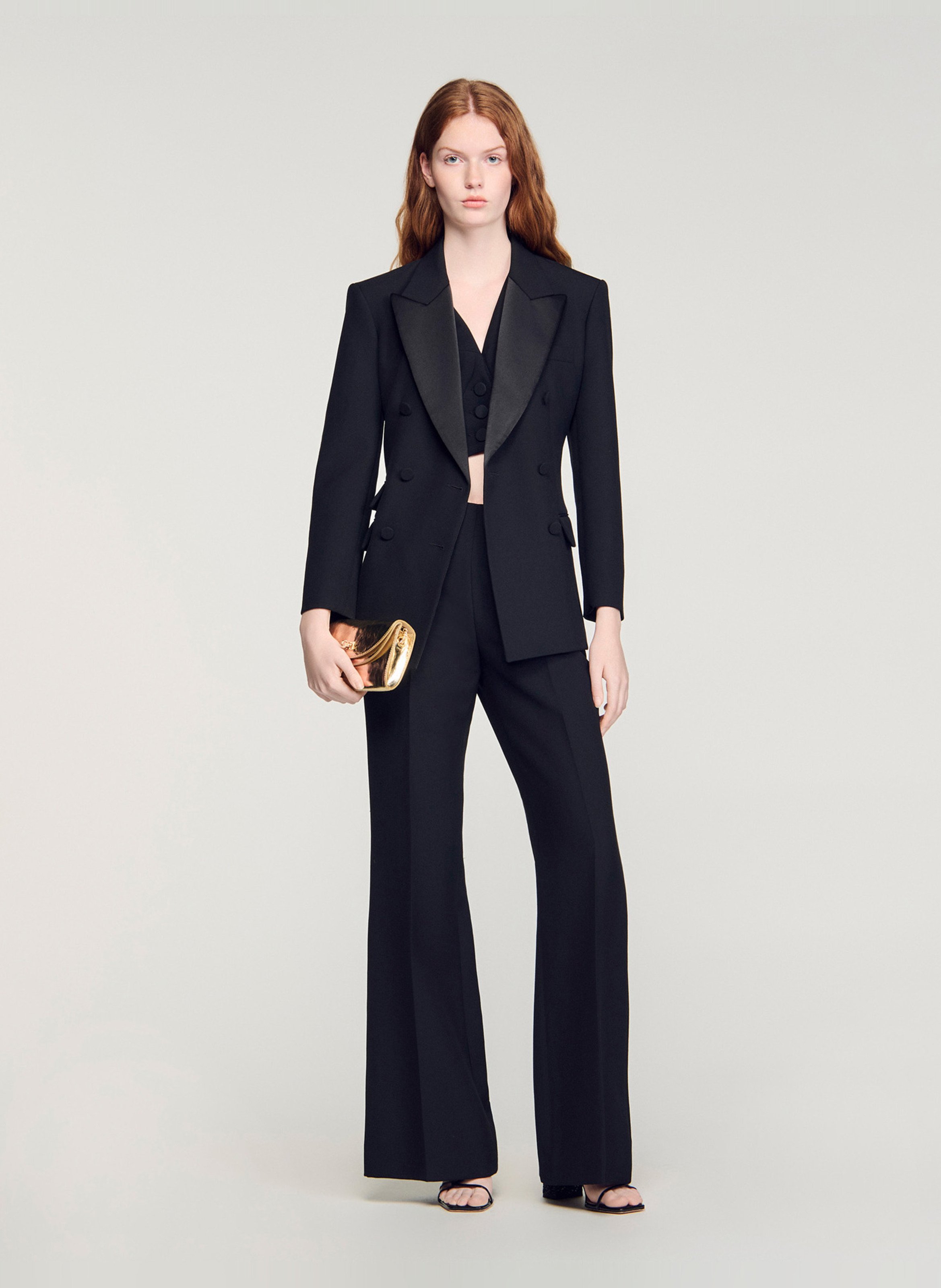 High-waisted flared pants SANDRO Black