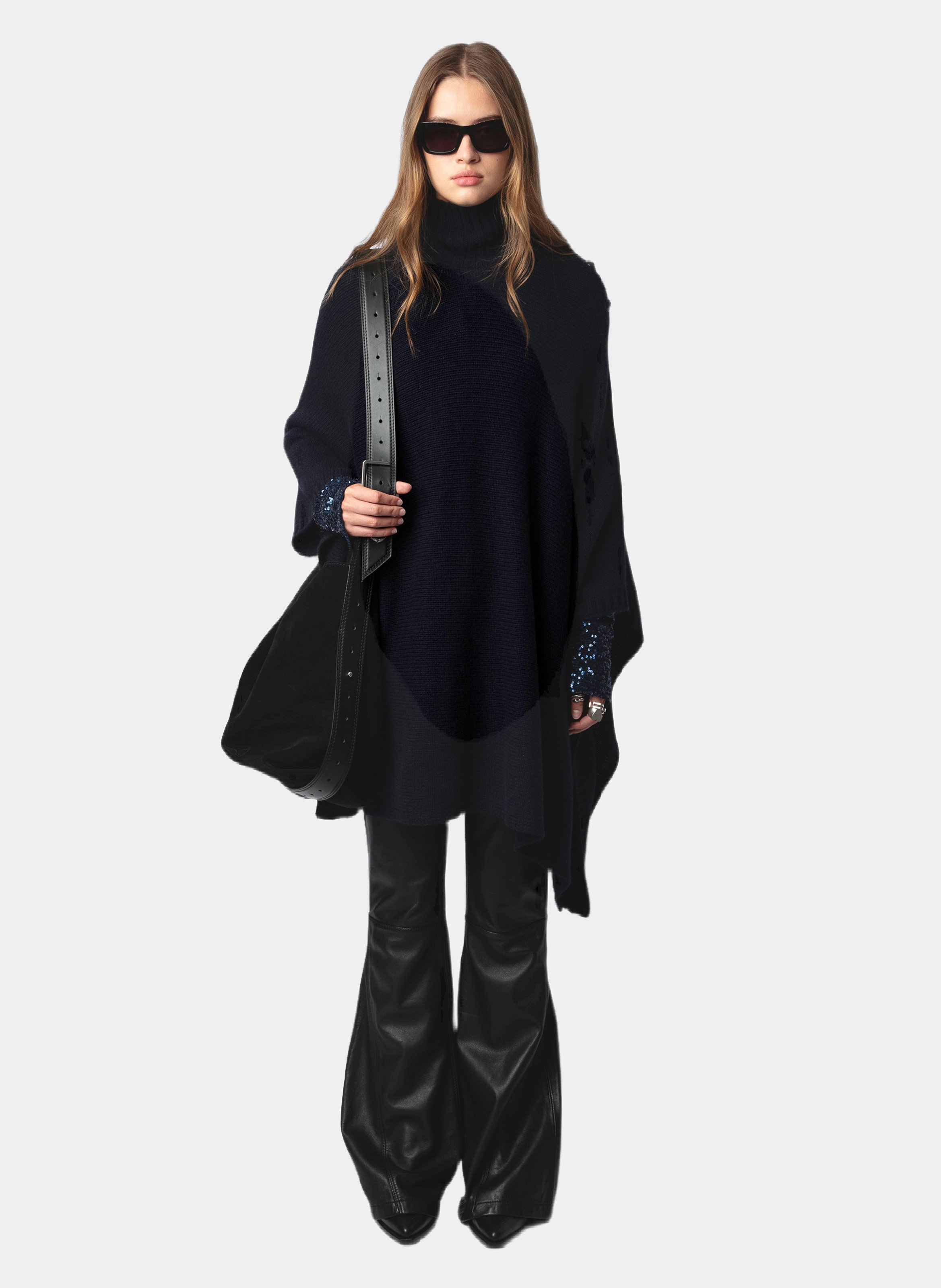 Poncho mit Stehkragen aus Kaschmir ZADIG&VOLTAIRE Blau