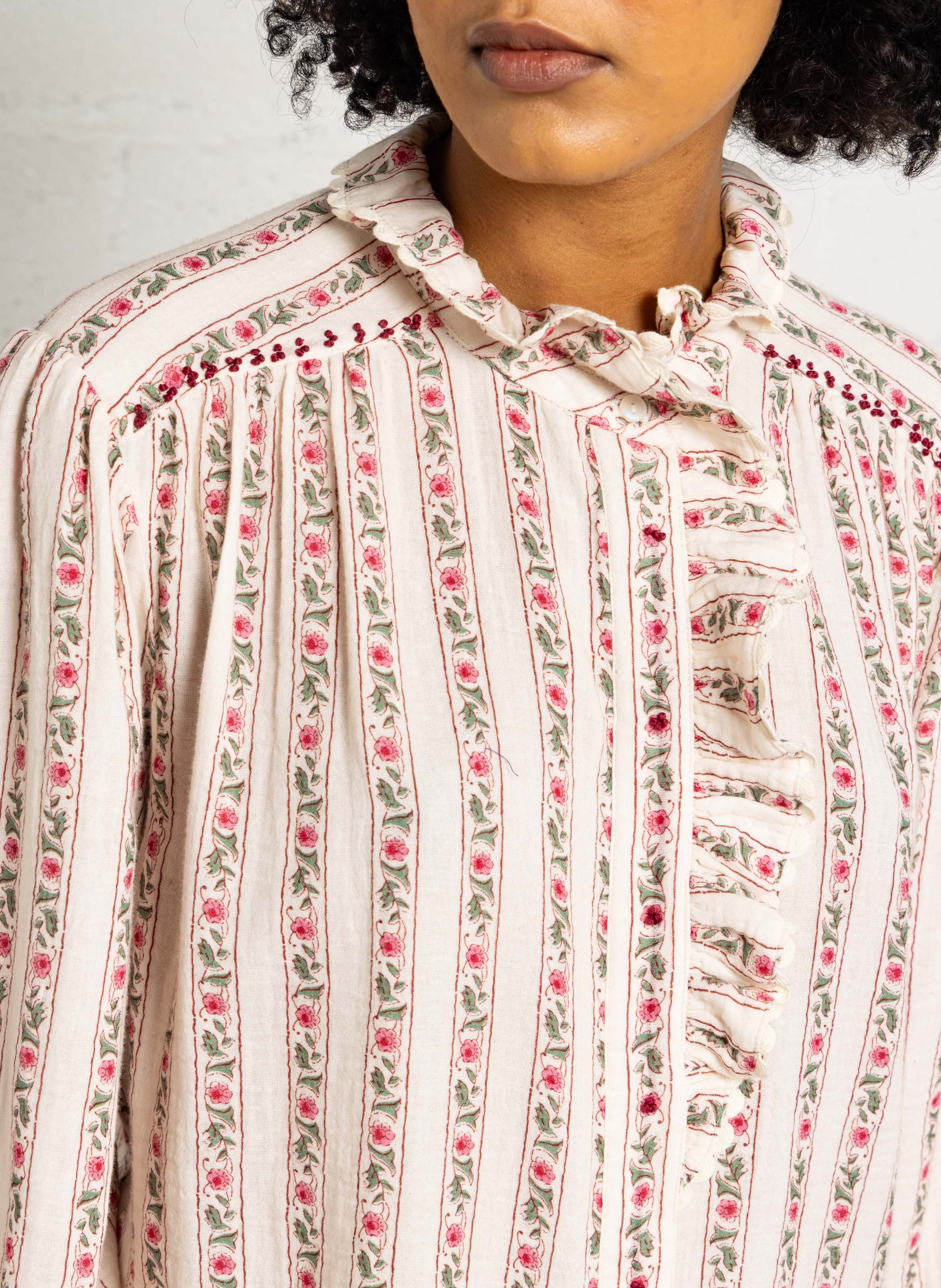 Bluse mit Blumenmuster LOUISE MISHA Beige