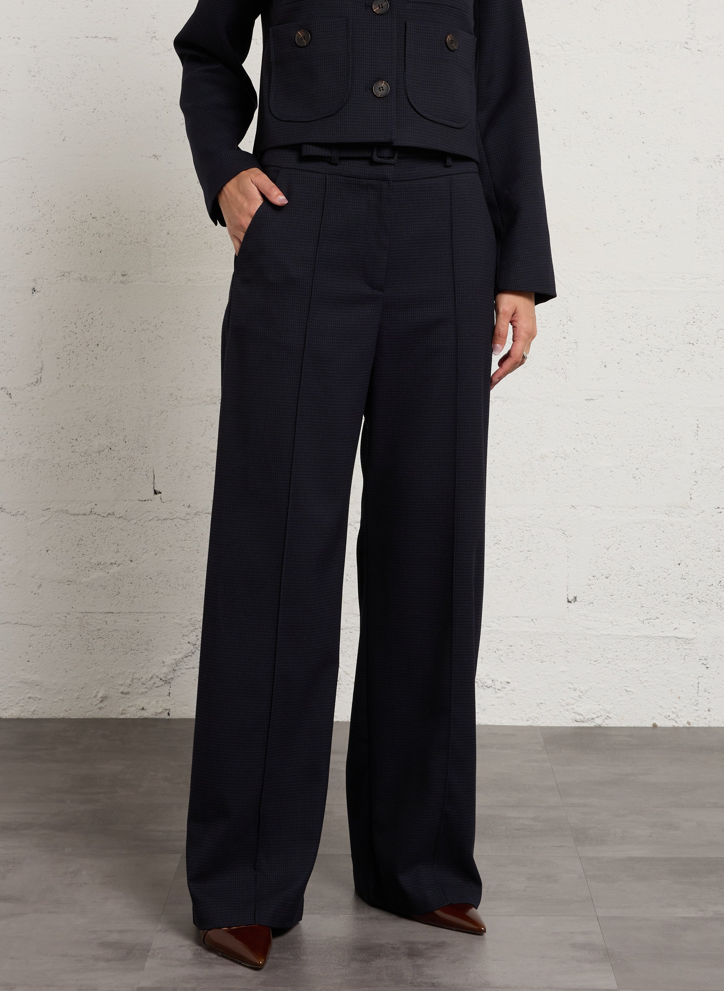 Azawood high-waisted wide-leg trousers SUNCOO Blue