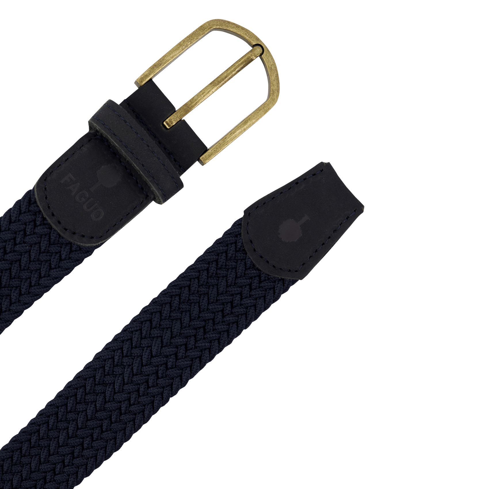 Gevlochten effen gesp riem FAGUO Blauw