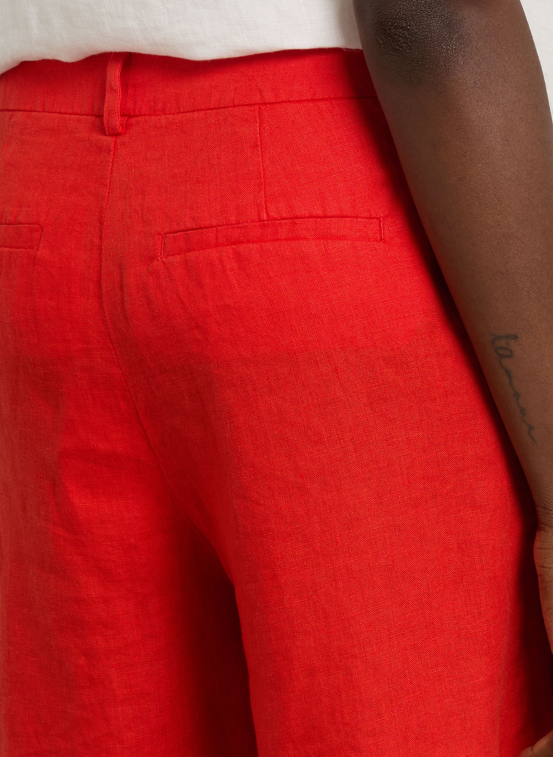 Short large en lin MAISON 123 Rouge