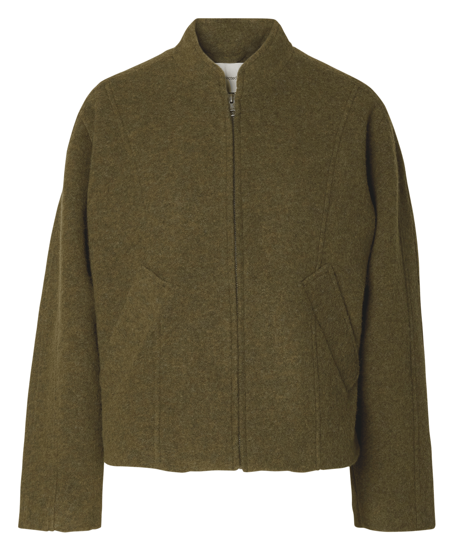 Veste oversize en laine recyclée mélangée SELECTED Vert