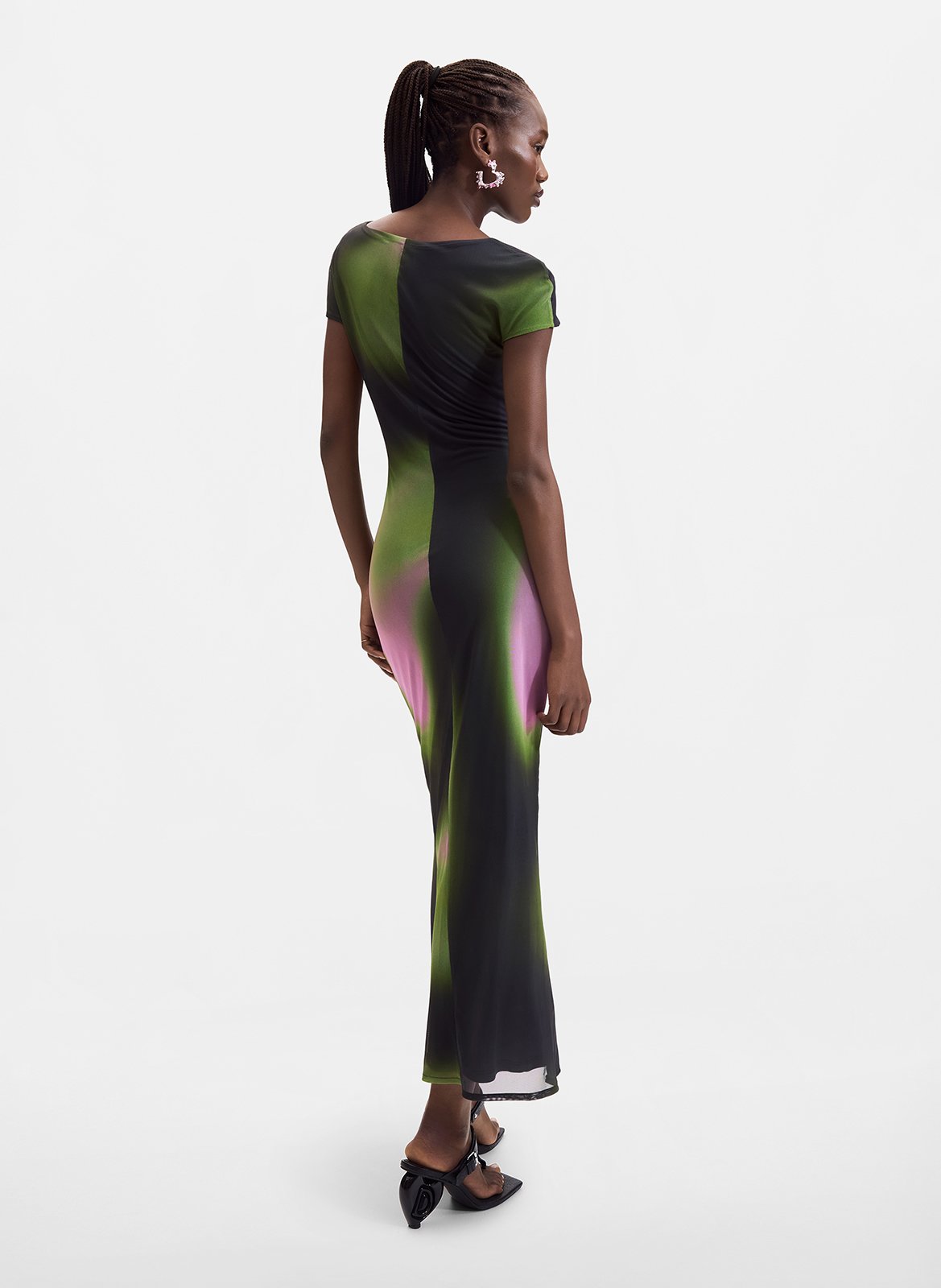 Long dress with round neckline in tulle DESIGUAL Black