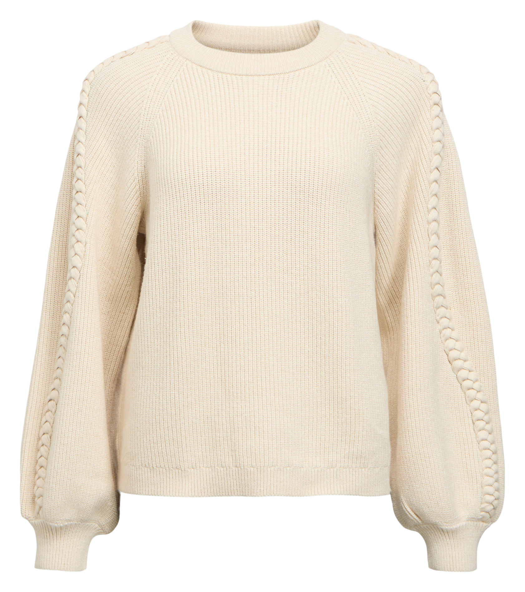Oversize gerippter Pullover | Beige OBJECT Damen