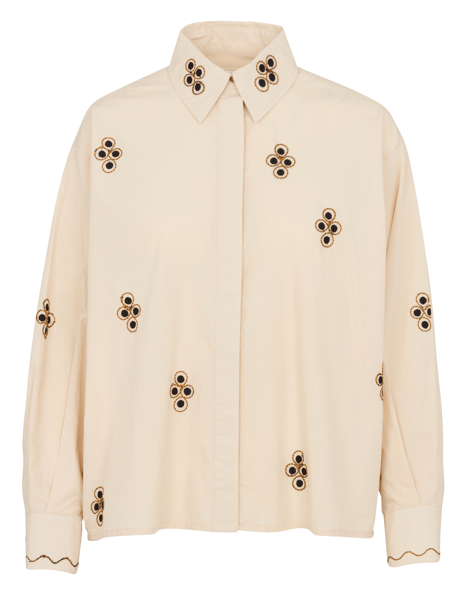 Chemise col classique en coton SACRECOEUR Beige