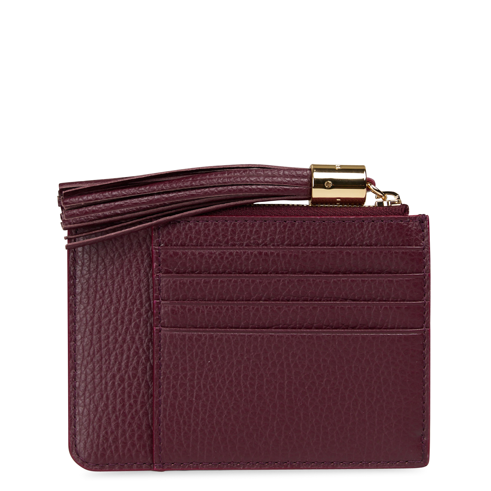 Leather card holder LANCEL Plums