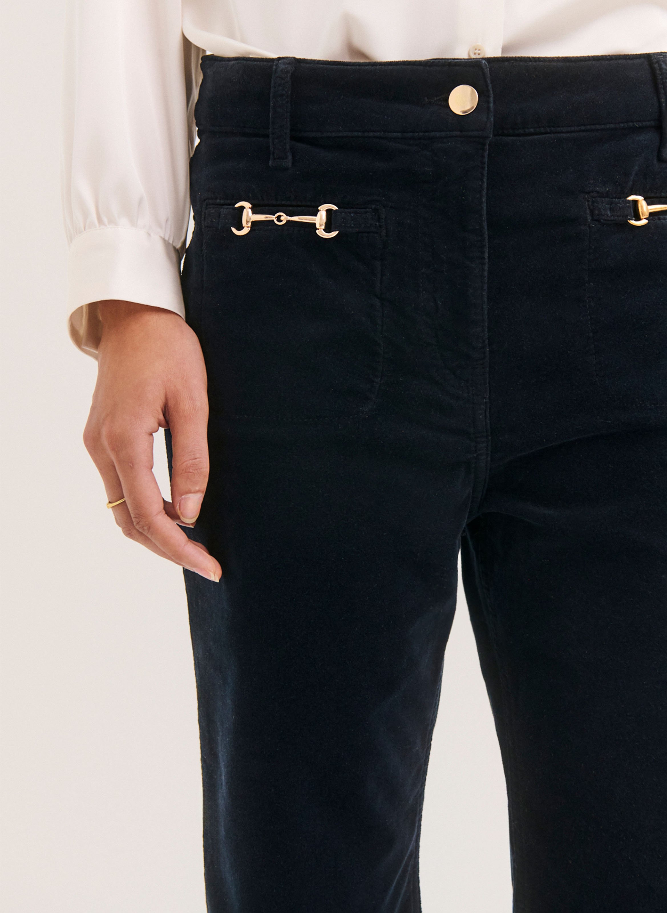 Pantalon bootcut en coton mélangé PABLO Bleu