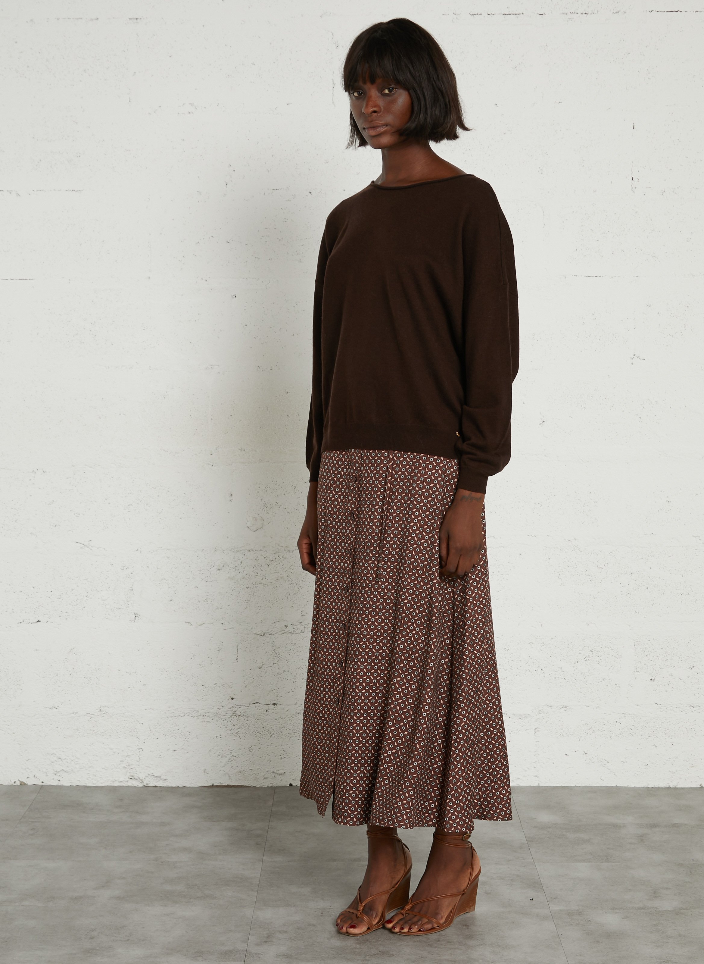 Oversized wool sweater DES PETITS HAUTS Brown