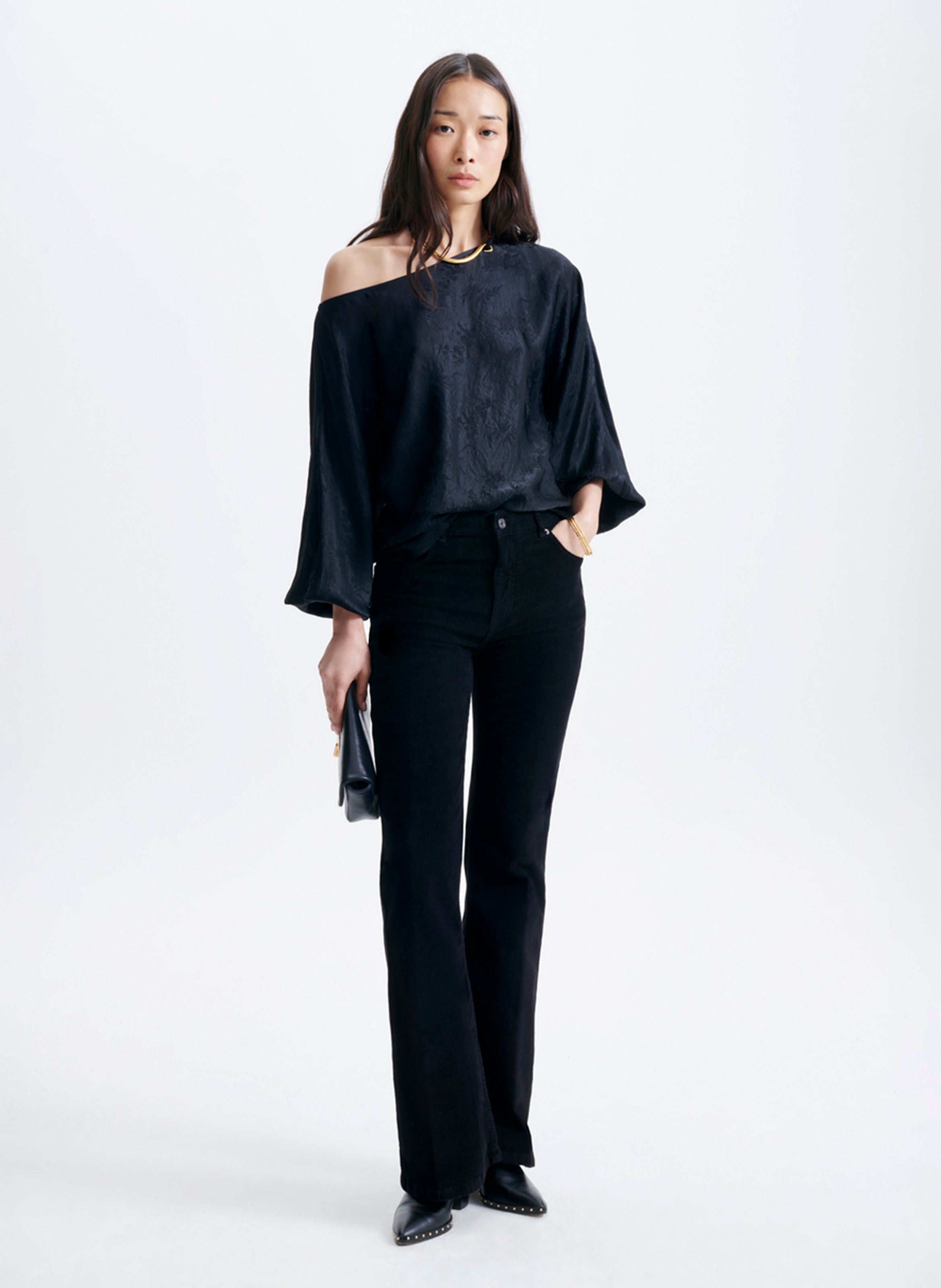 Jean flare en coton mélangé | Noir VANESSA BRUNO Femme