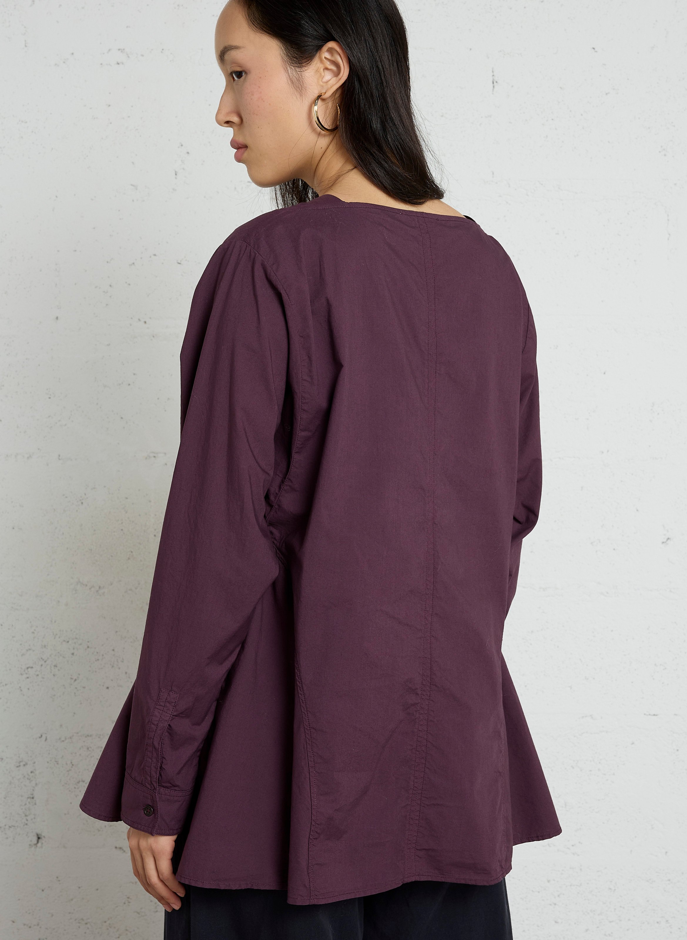 Flared organic cotton shirt RUE DE TOKYO Purple