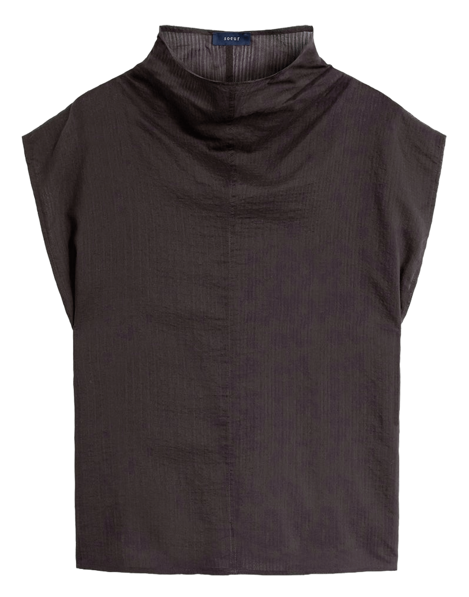 Short-sleeved cotton blouse SOEUR Brown