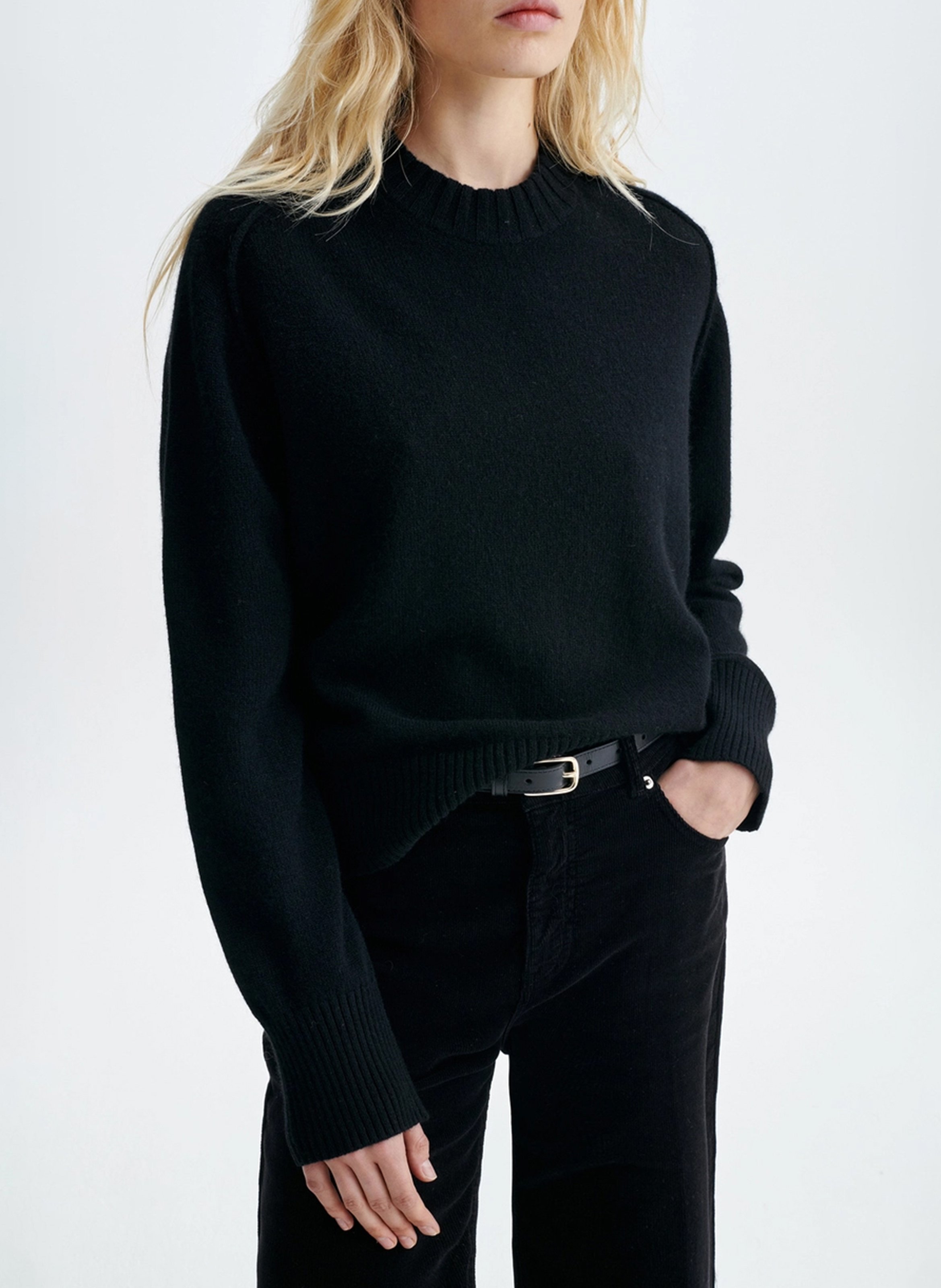 Round-neck wool-blend sweater | Black VANESSA BRUNO Women