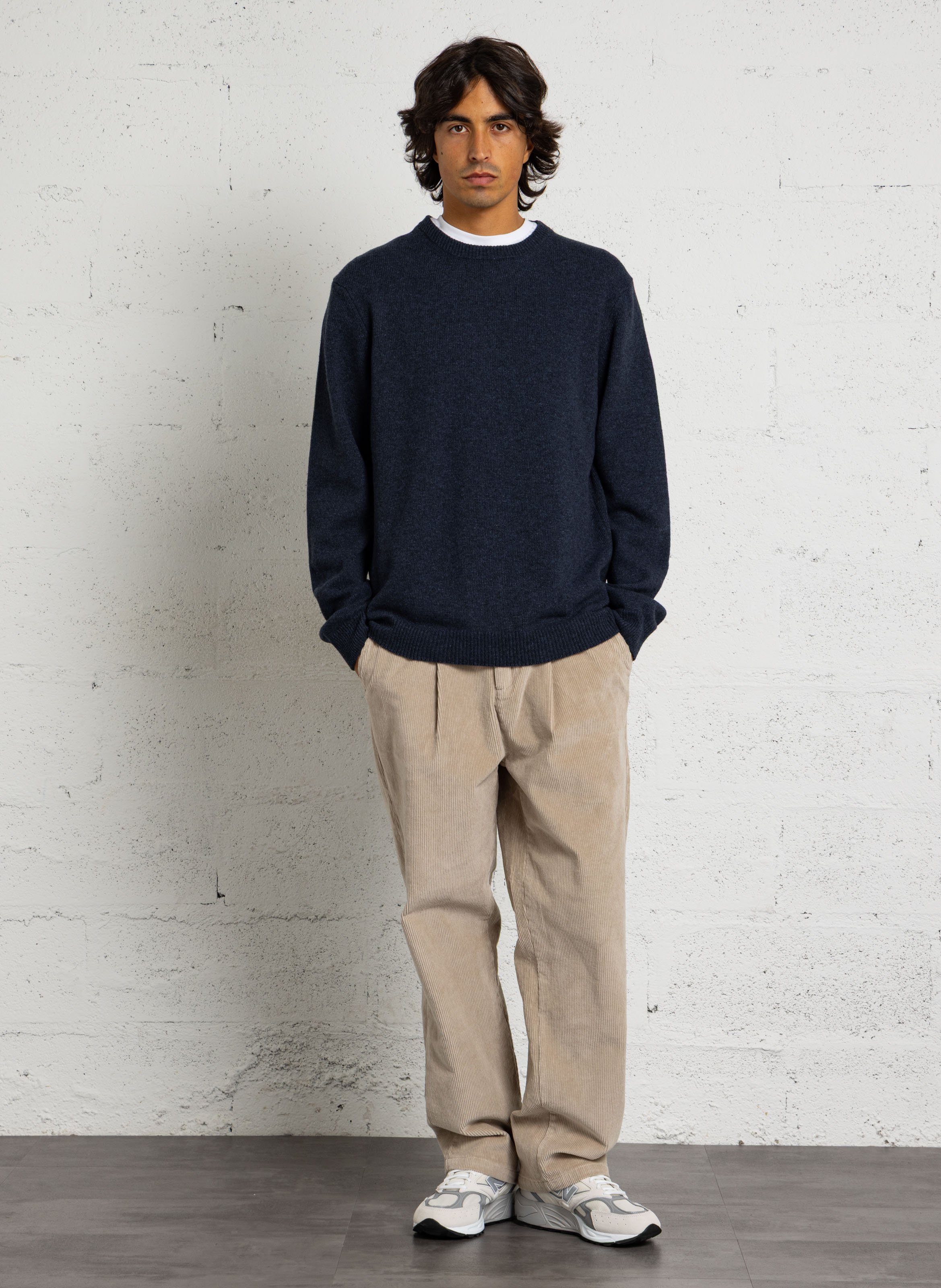 Pull col rond en laine mélangée CASUAL FRIDAY Bleu